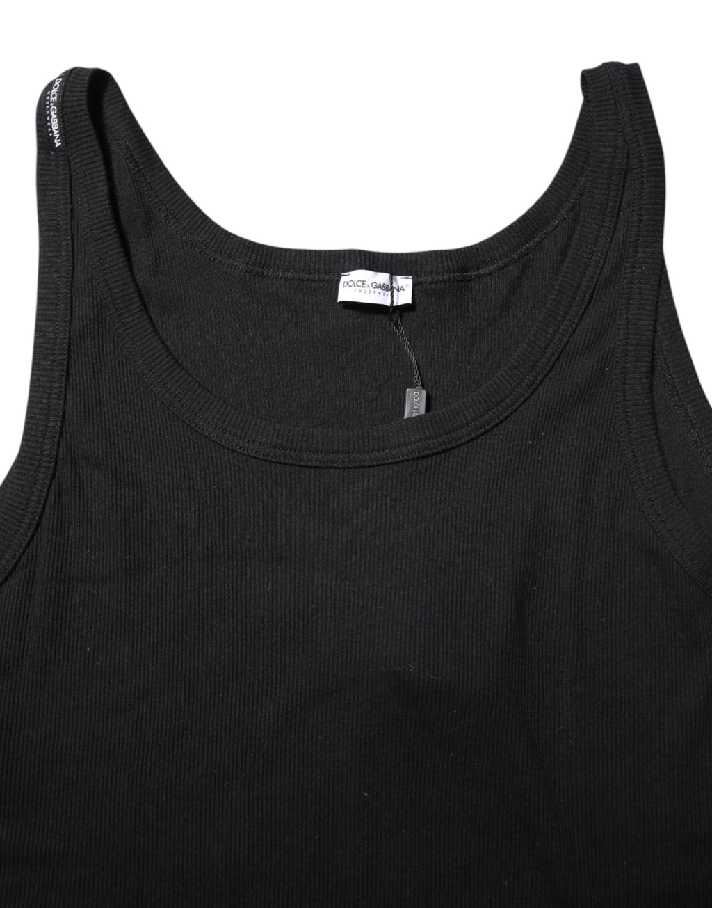 Dolce & Gabbana Black Cotton Sleeveless Underwear Tank T-shirt
