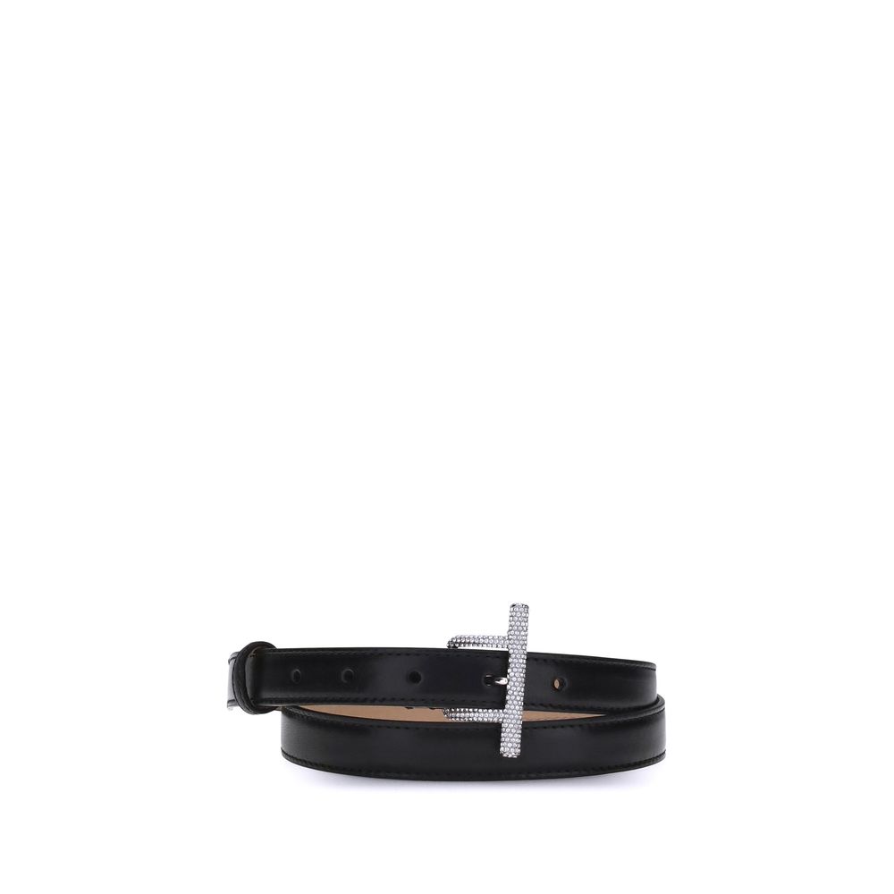 Alexander McQueen Black Calf Leather Bos Taurus Regular Belt
