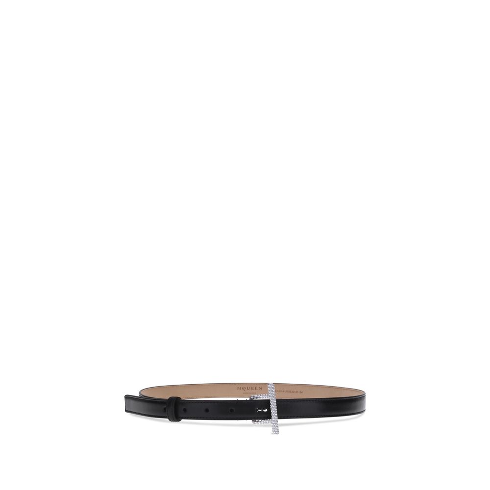 Alexander McQueen Black Calf Leather Bos Taurus Regular Belt