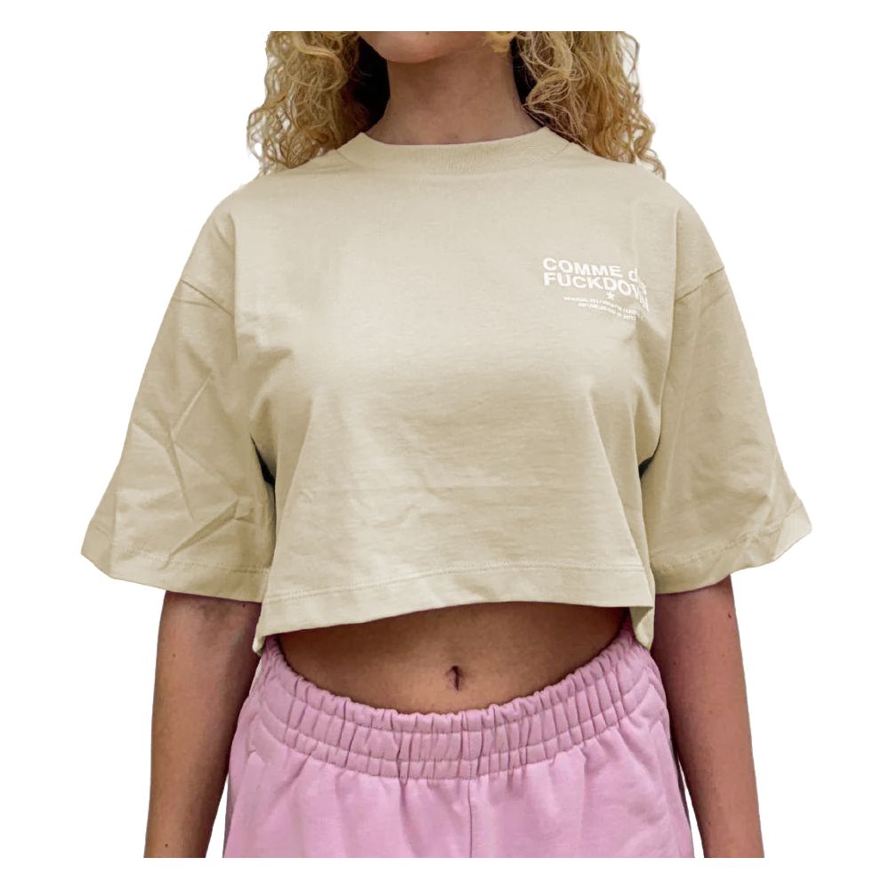 Comme Des Fuckdown Beige Cotton Tops & T-Shirt