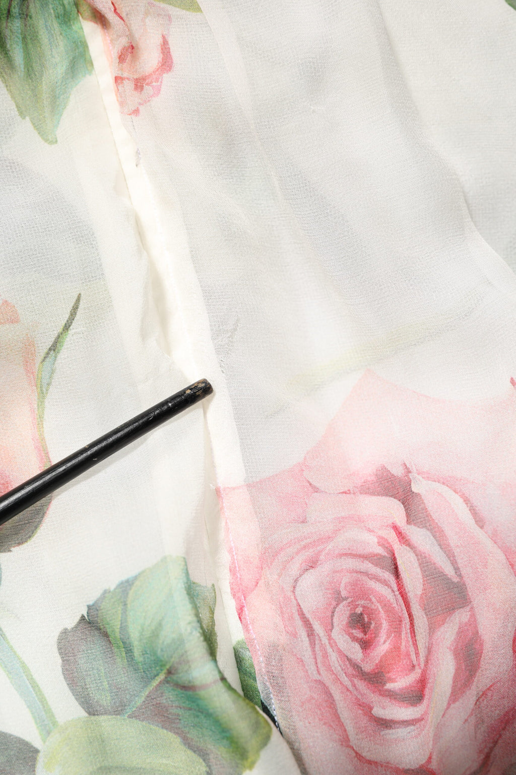 Dolce & Gabbana White Floral Roses Silk Maxi Long Gown Dress