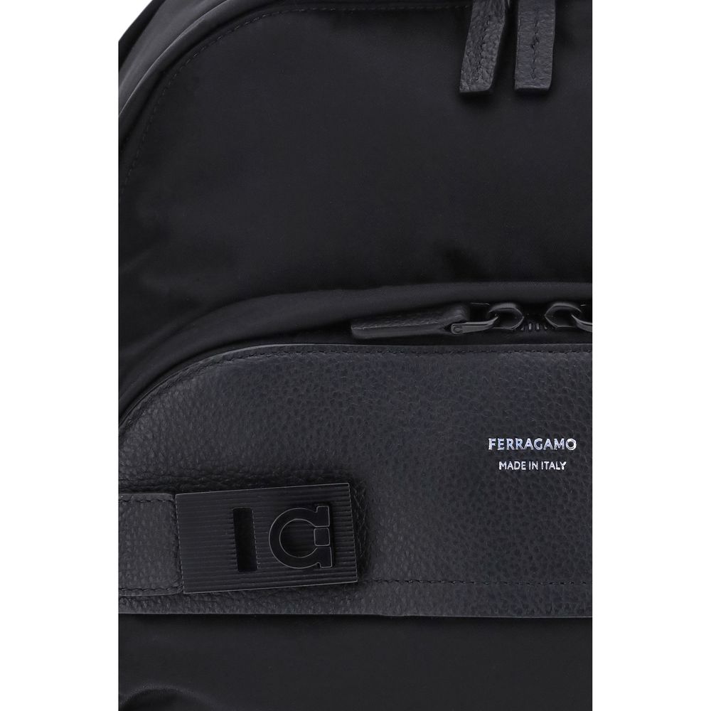 Ferragamo Black Nylon Backpack