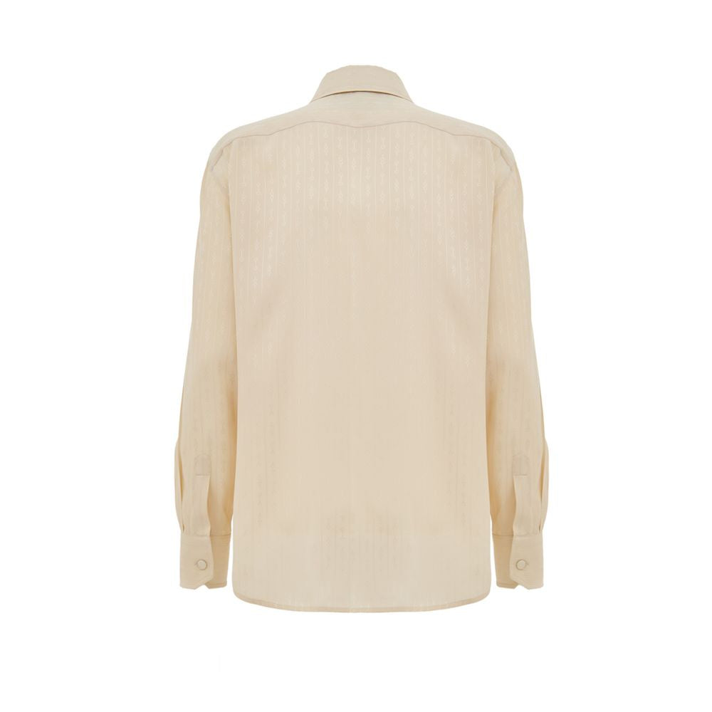 Gucci Beige Silk Pattern Shirt