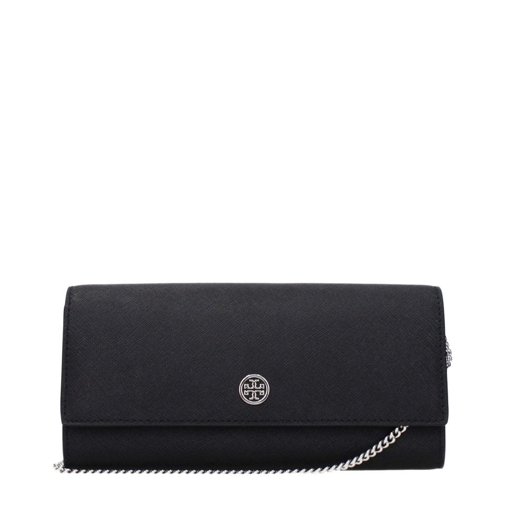 Tory Burch Black Leather Clutch Bag