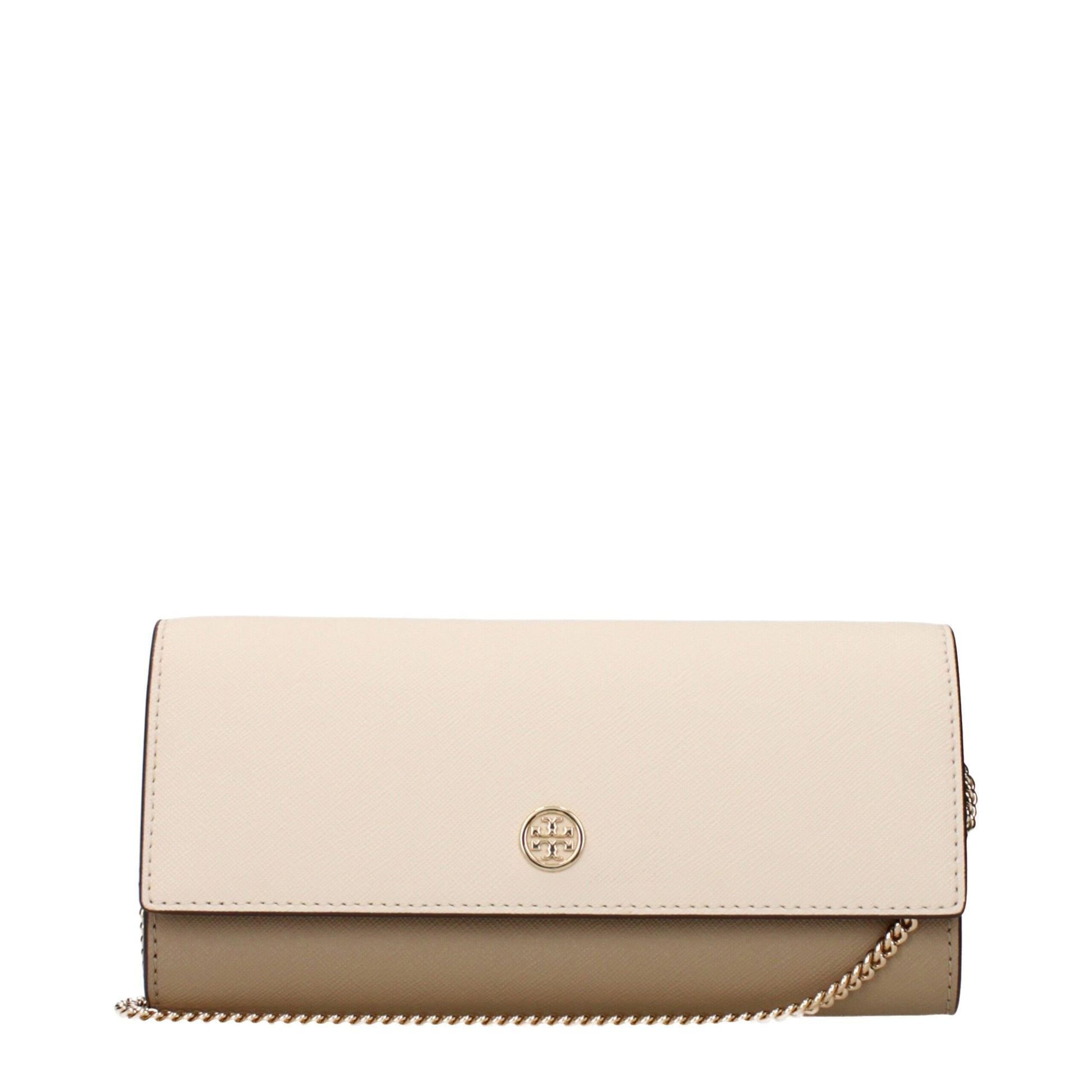 Tory Burch Beige Leather Clutch Bag