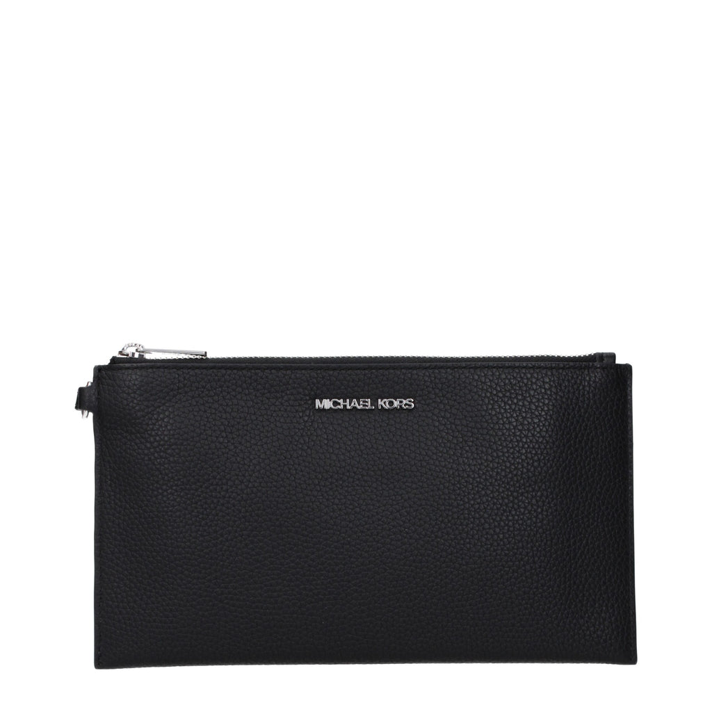Michael Kors Black Leather Clutch Bag