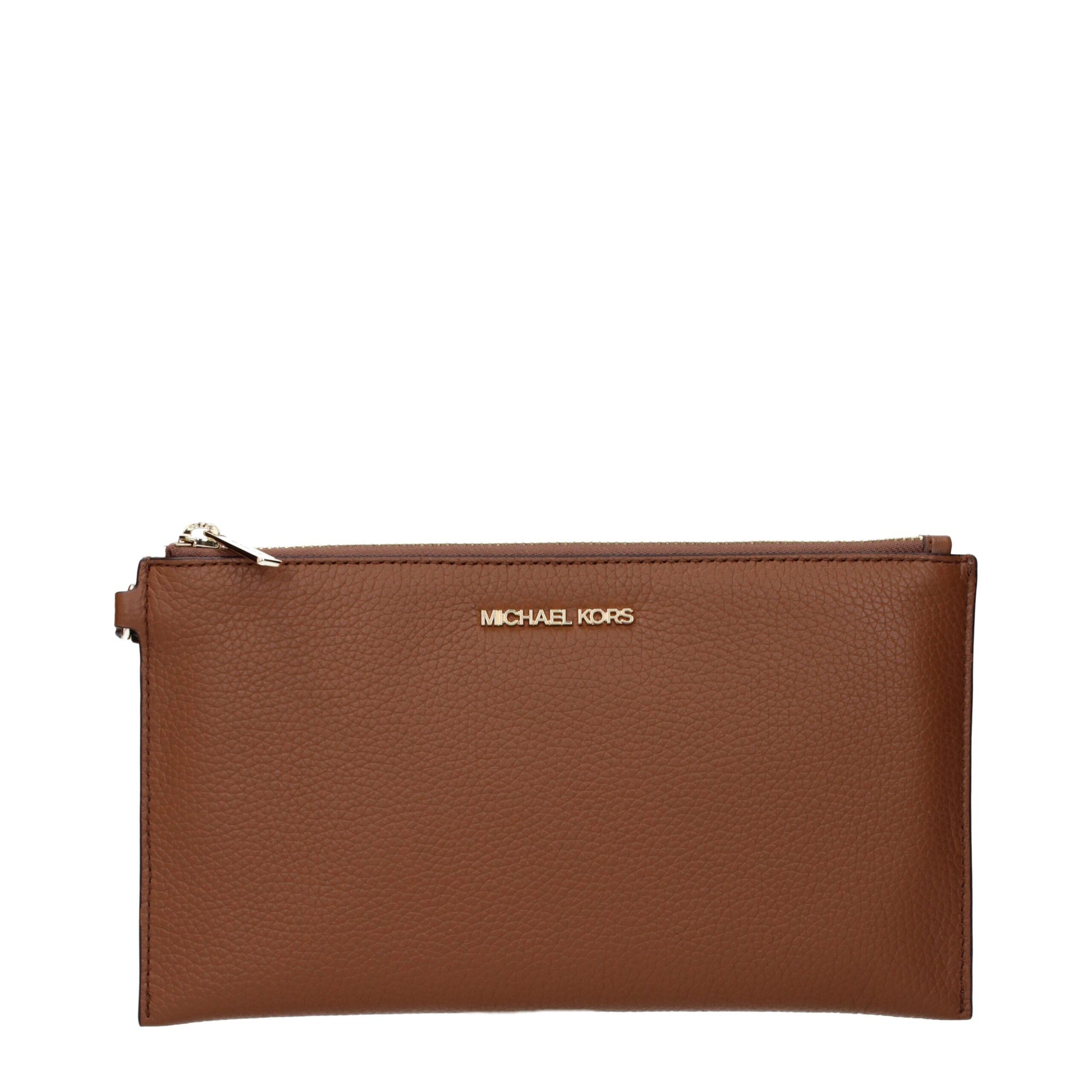 Michael Kors Brown Leather Clutch Bag