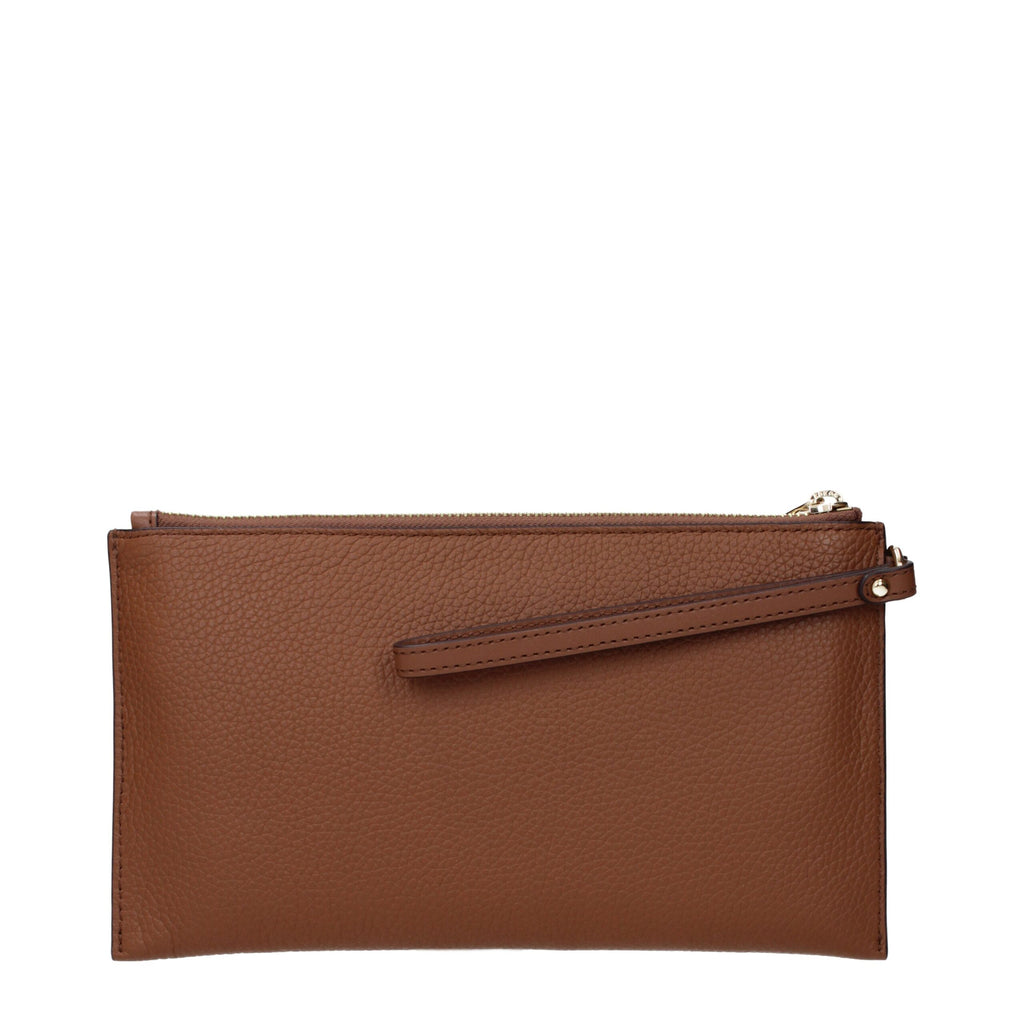 Michael Kors Brown Leather Clutch Bag