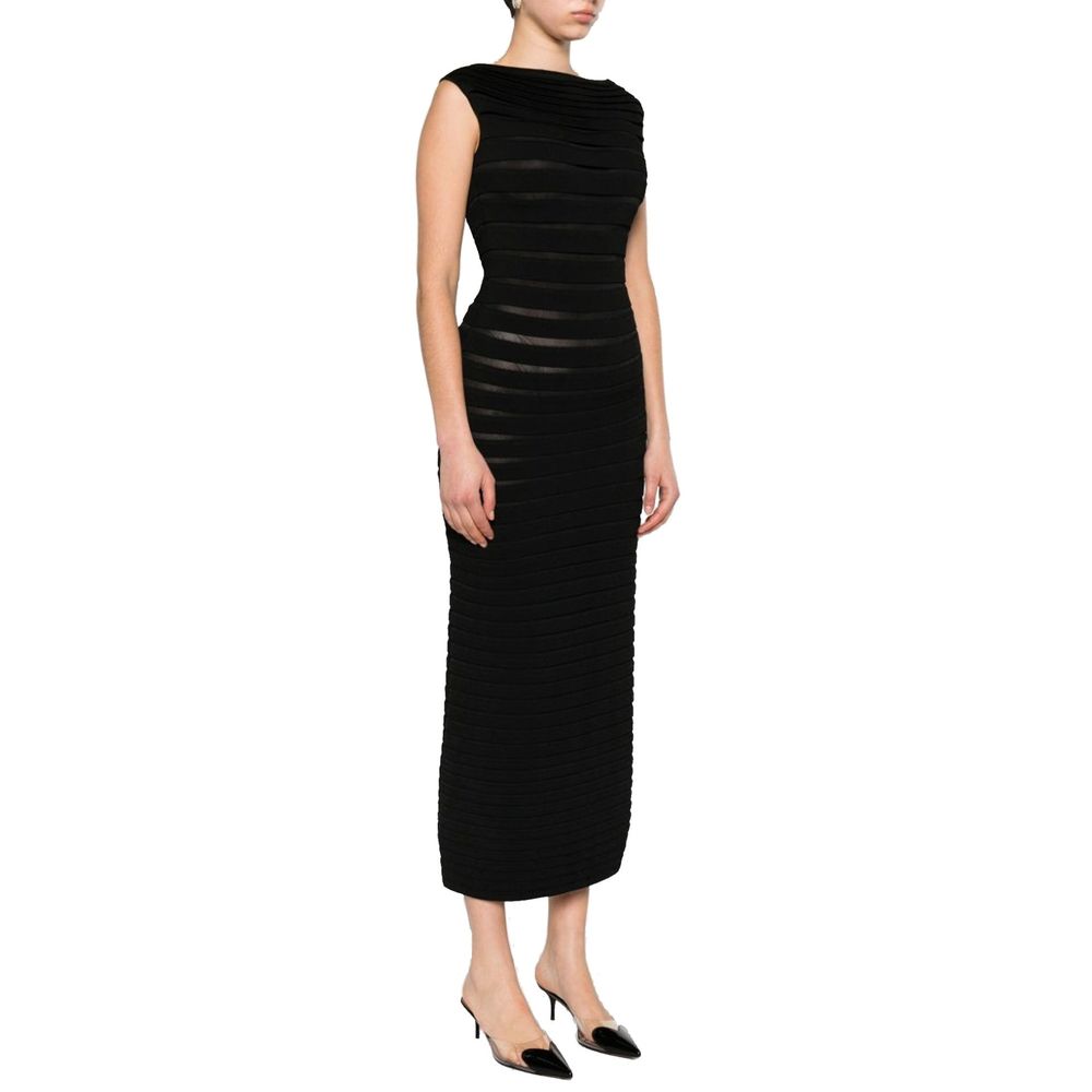 Alaïa 3D-Stripe Midi Dress