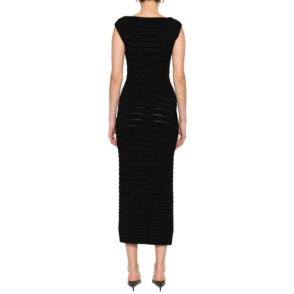 Alaïa 3D-Stripe Midi Dress