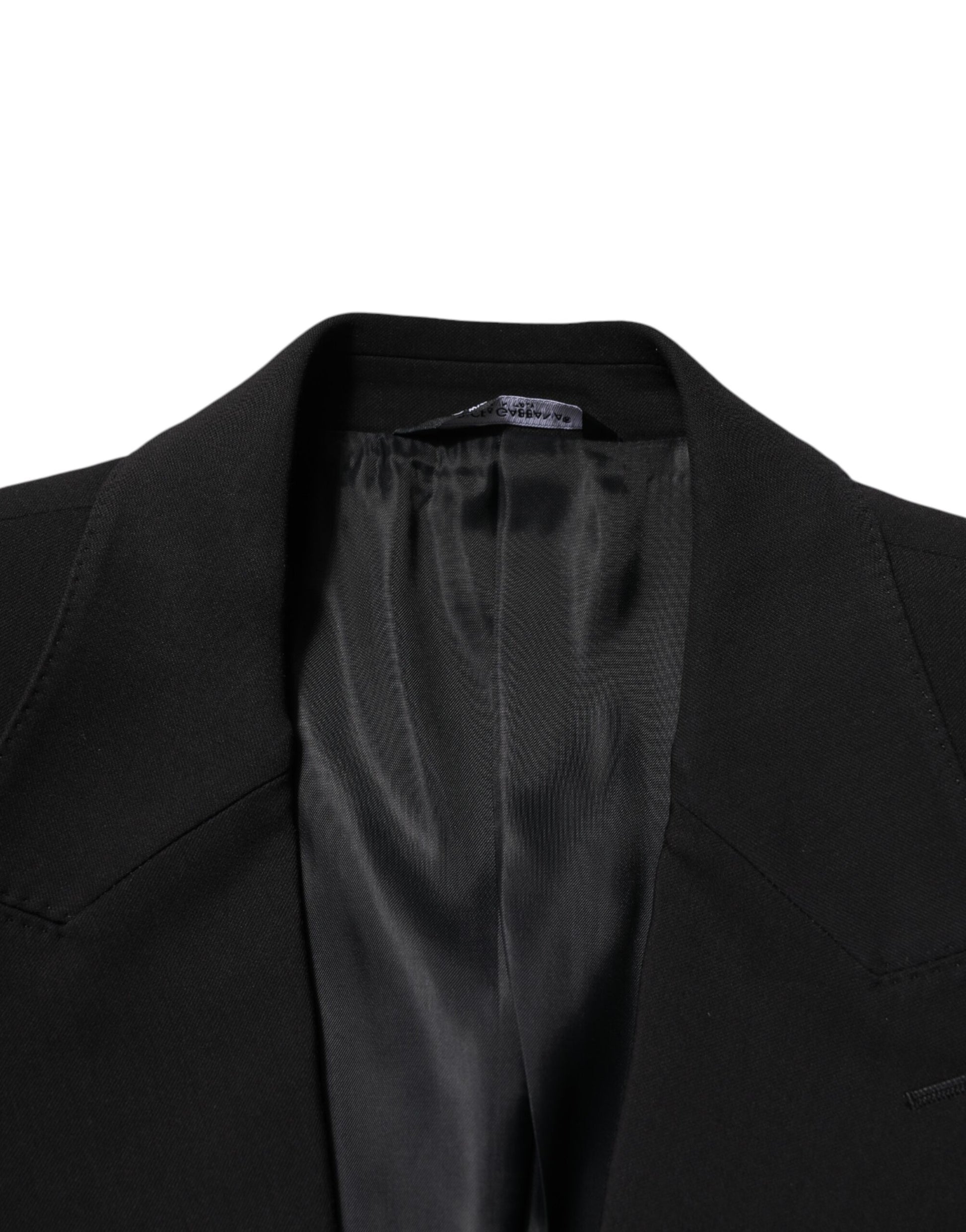 Dolce & Gabbana Black Cotton Single Breasted 2 Piece Suit