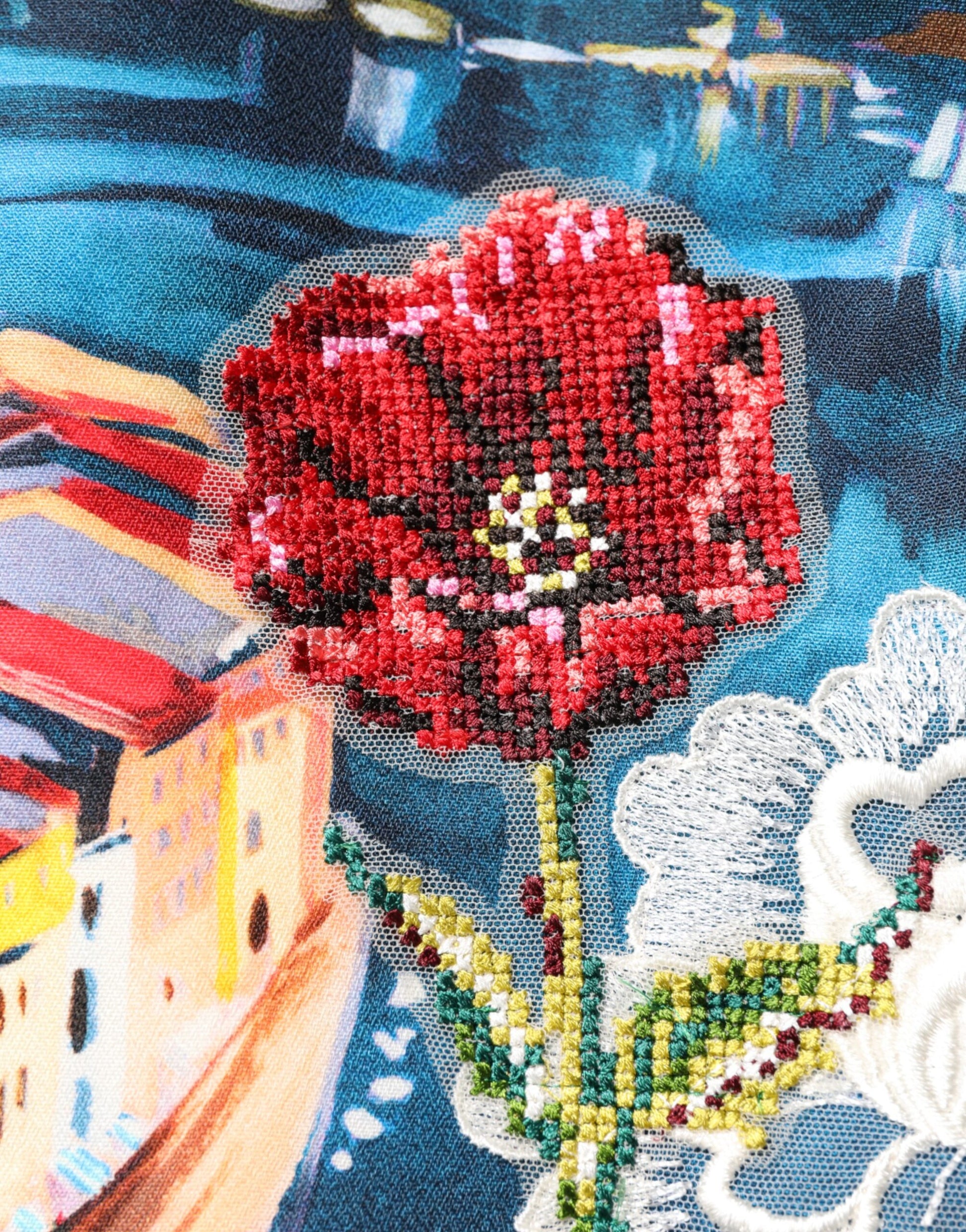 Dolce & Gabbana Multicolor Crystal Embellished A-line Mini Dress