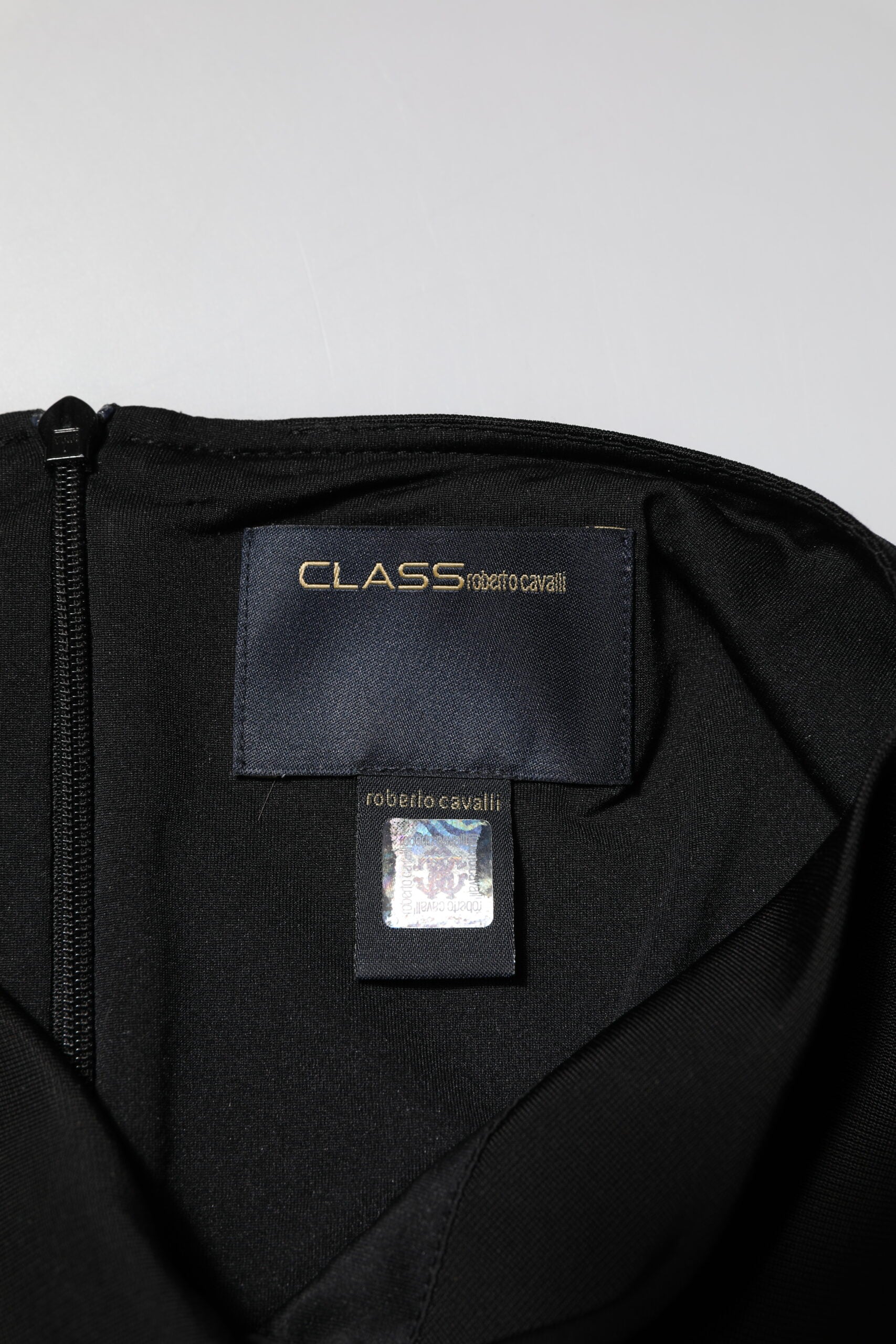 Roberto Cavalli Black Bodycon Short Sleeves Dress