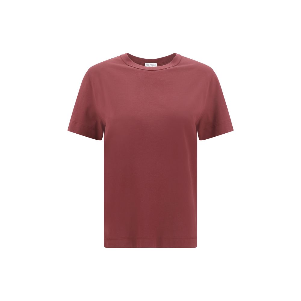 Brunello Cucinelli Bordeaux Cotton T-Shirt