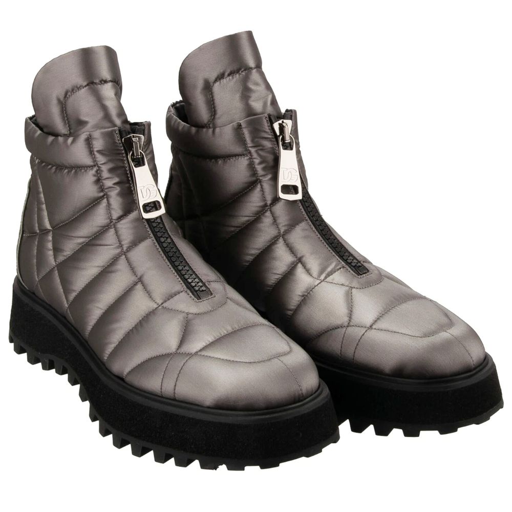 Dolce & Gabbana Gray Nylon Boot