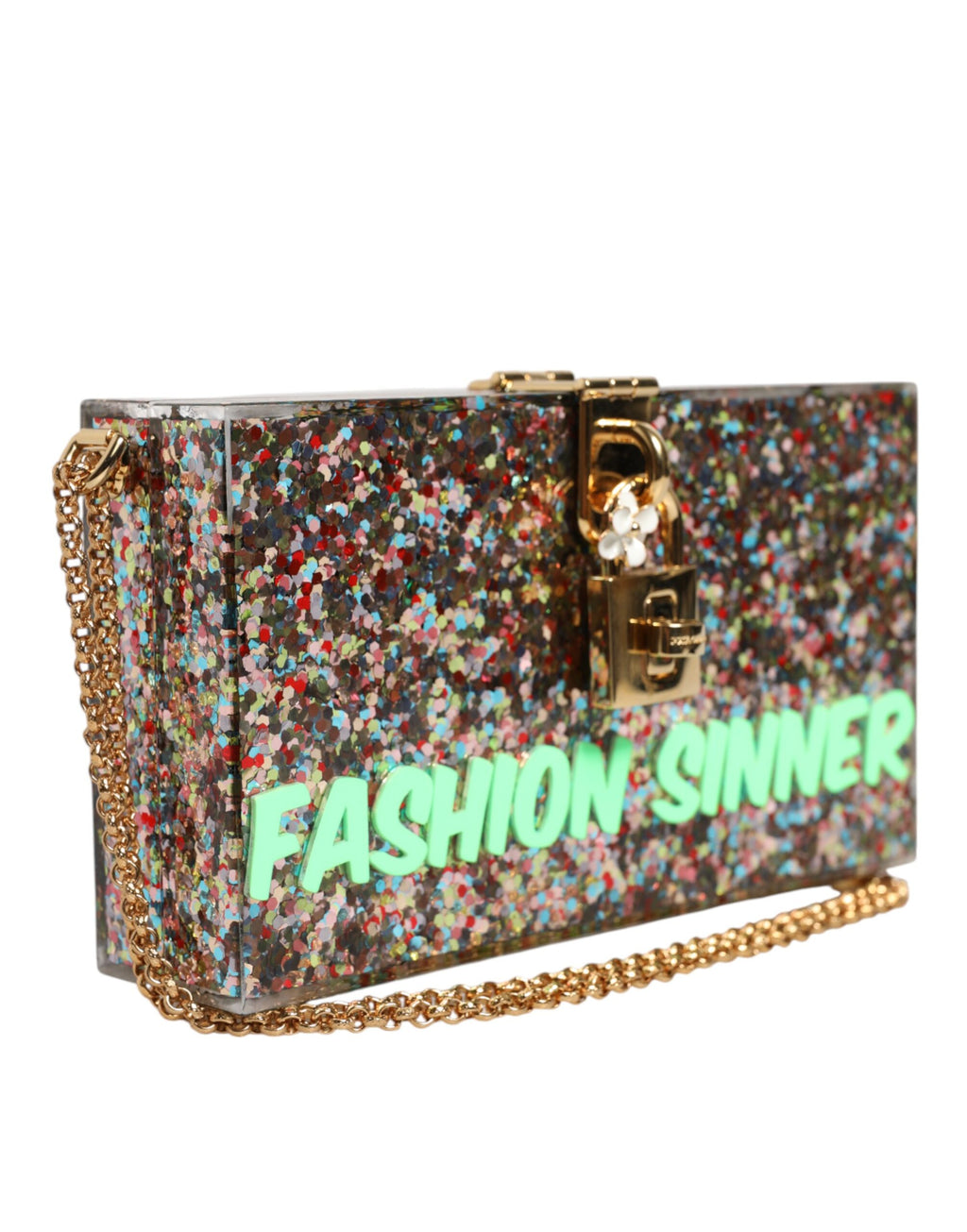 Dolce & Gabbana Multicolor PurseBox Fashion Sinner Glitter Crossbody Bag