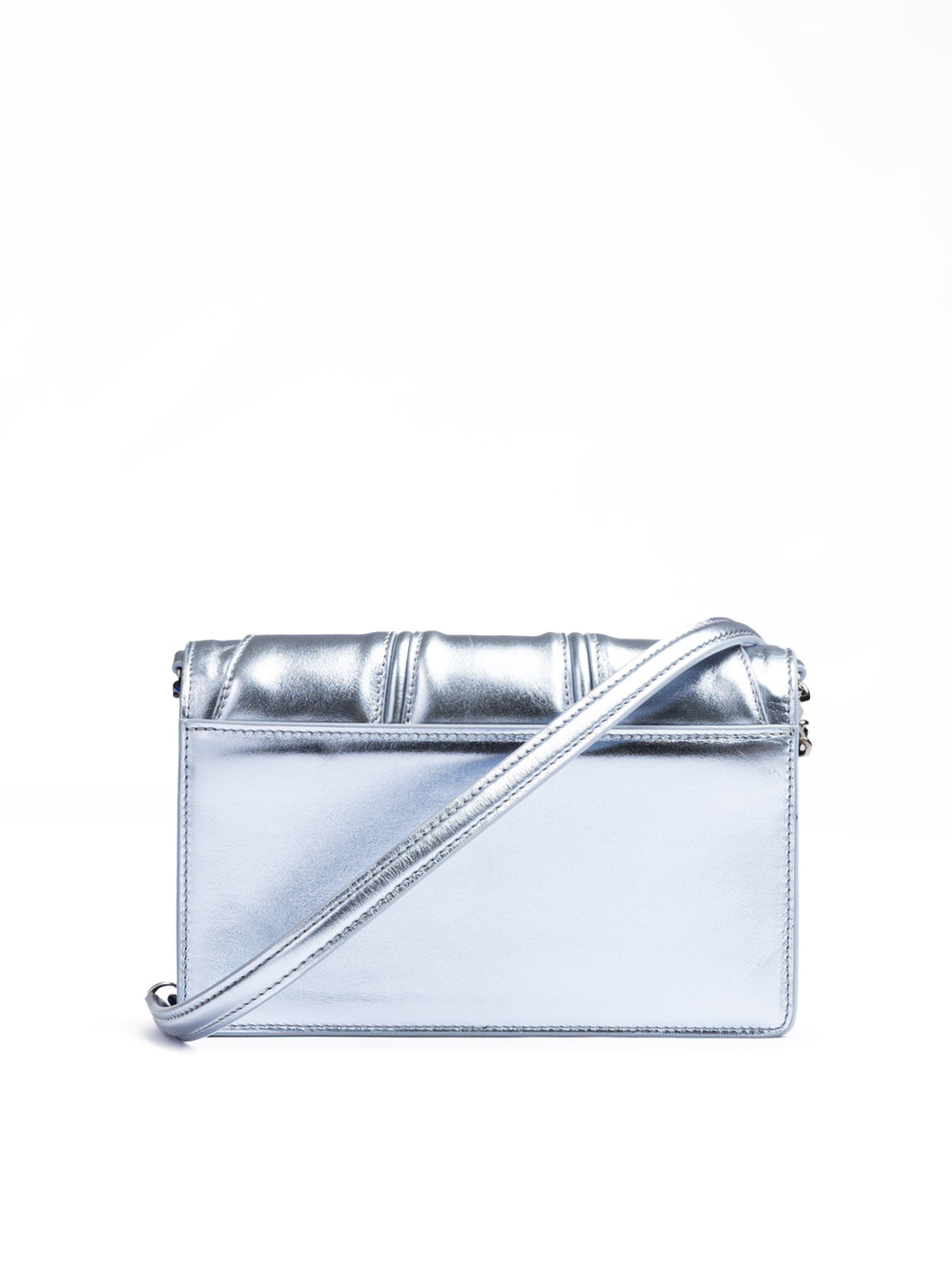 Ferrari Metal light blue GT patent leather bag with chain
