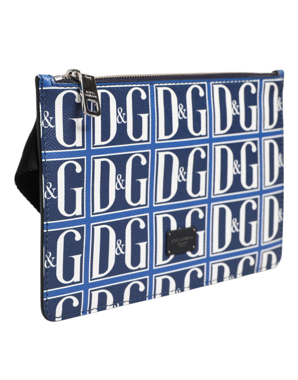 Dolce & Gabbana Blue White Leather D&G Logo Plaque Crossbody Borse Bag