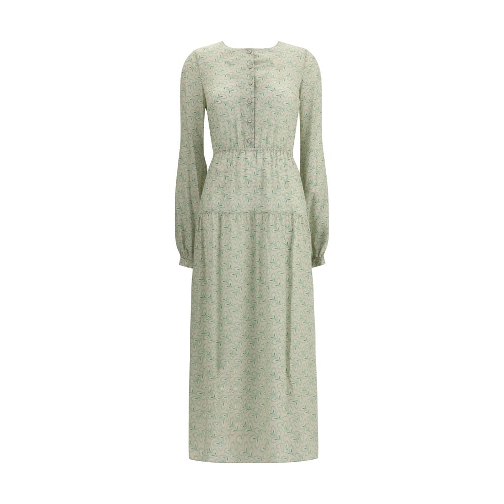 Kristina Ti Green Silk Long Dress