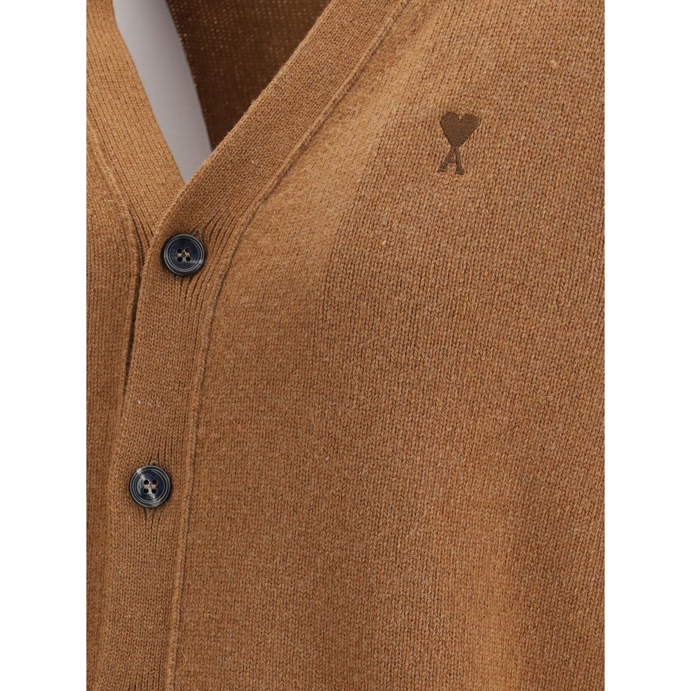 Ami Paris Beige Cashmere Cardigan