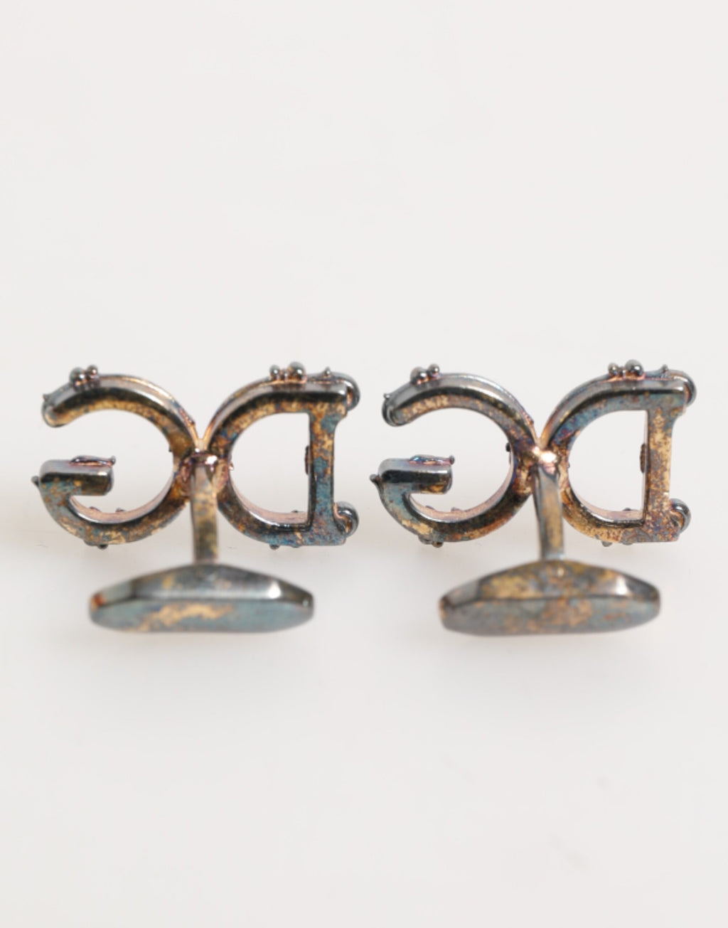 Dolce & Gabbana Gold Tone 925 Sterling Silver DG Logo Accessory Cufflink