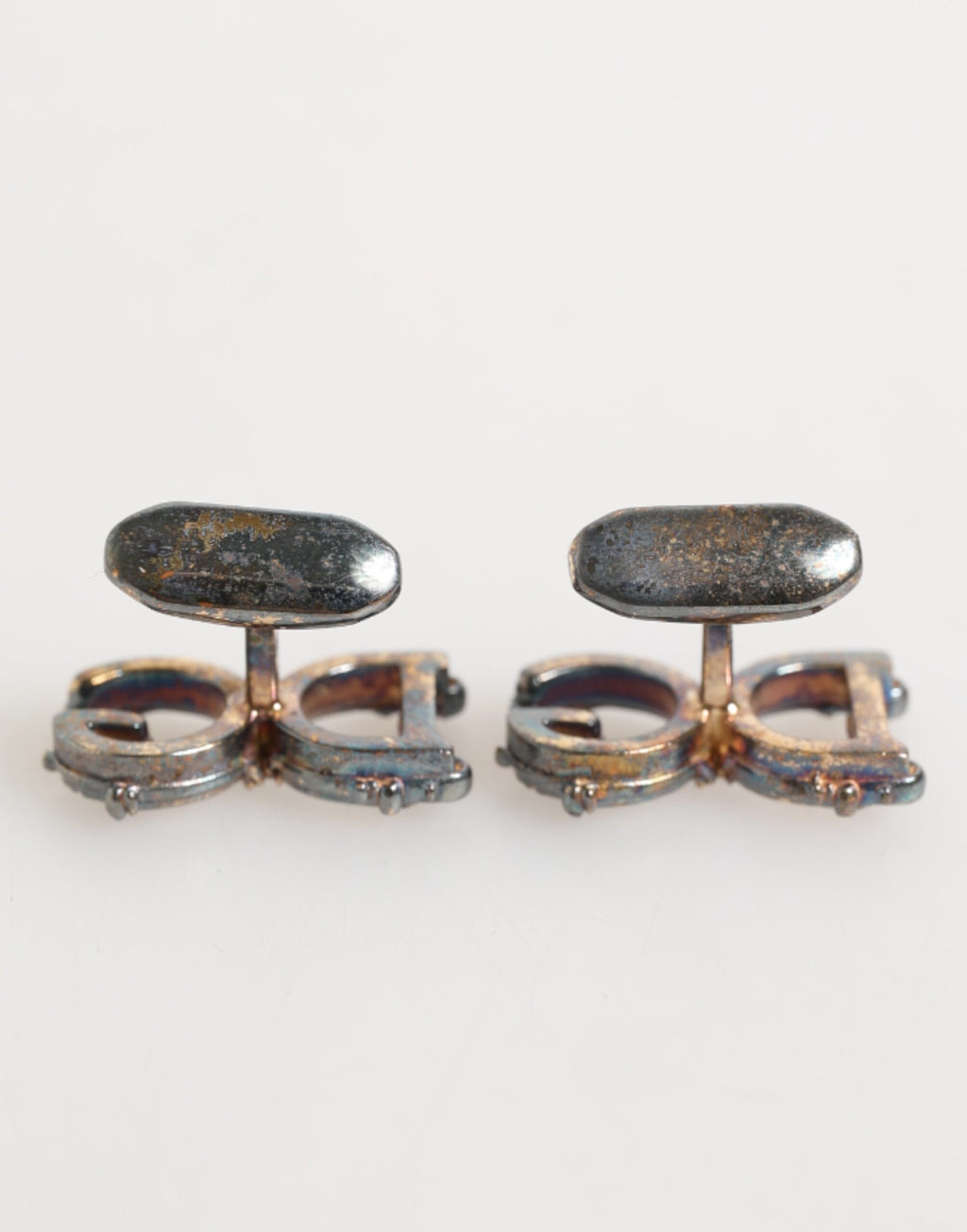 Dolce & Gabbana Gold Tone 925 Sterling Silver DG Logo Accessory Cufflink