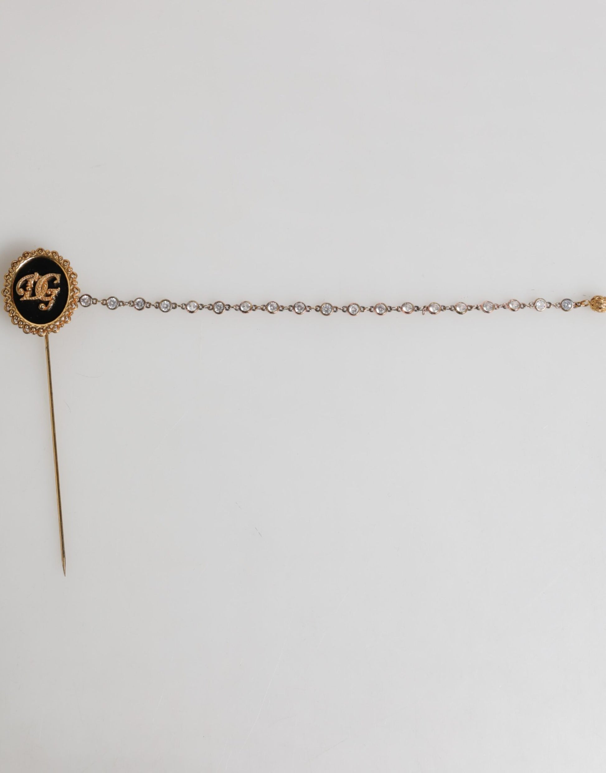 Dolce & Gabbana Lapel Pin DG Logo Gold Chain Mens Accessories Brooch