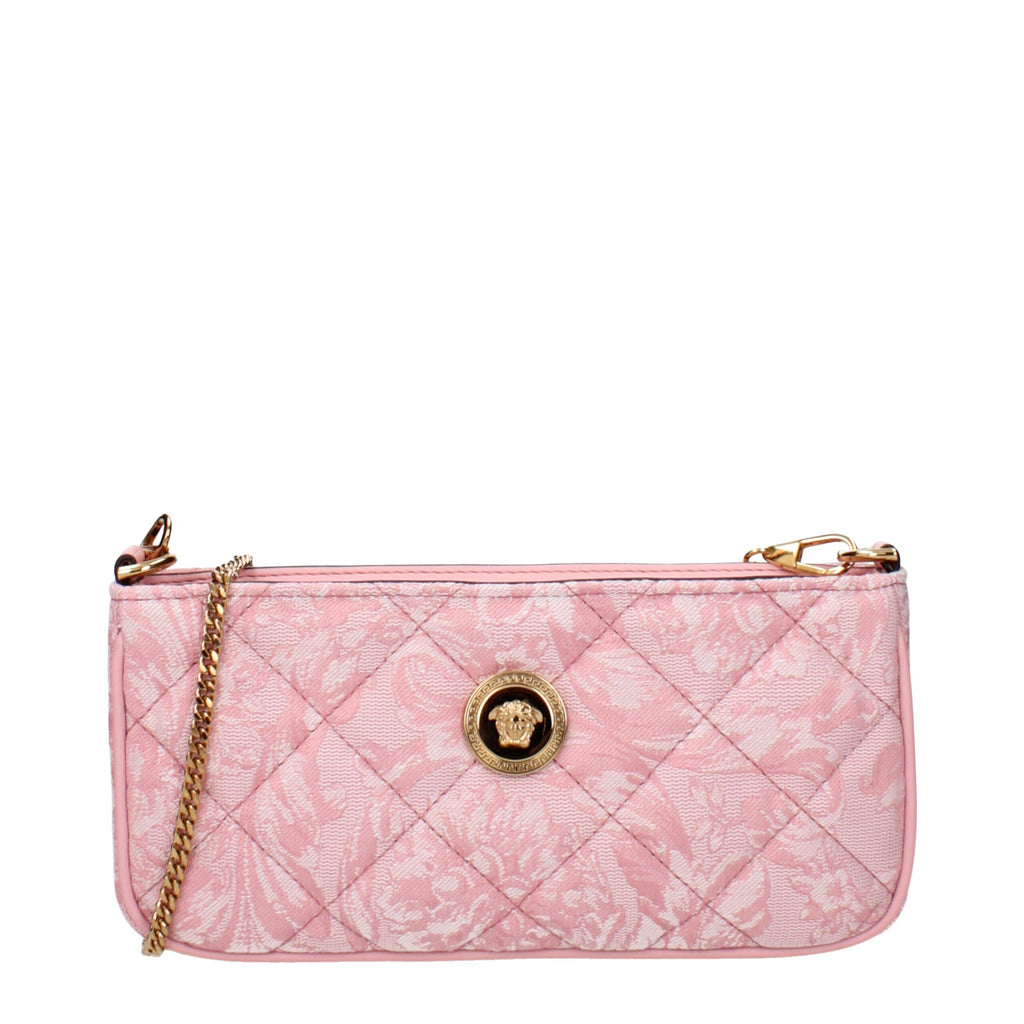 Versace Pink Fabric Crossbody Bags