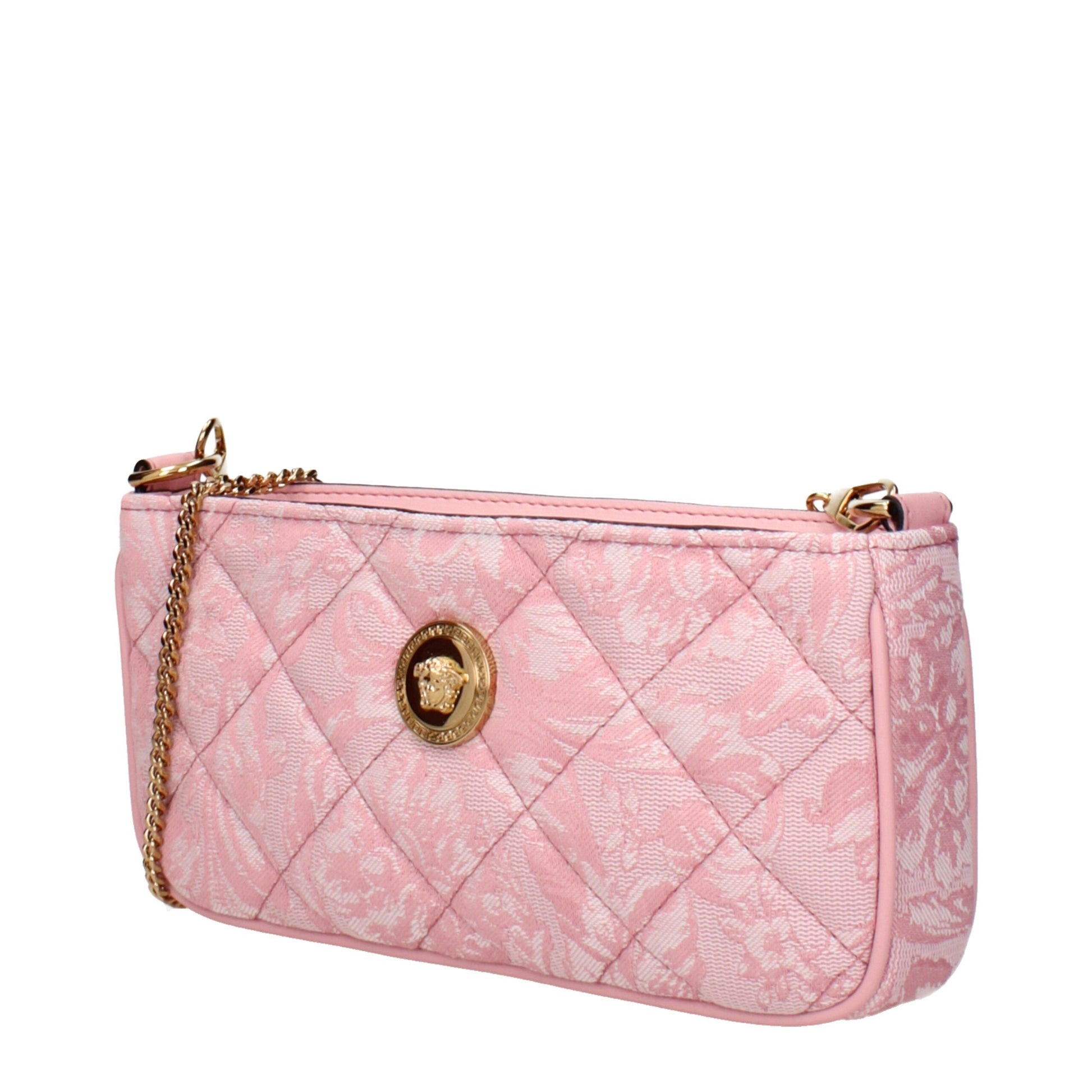 Versace Pink Fabric Crossbody Bags