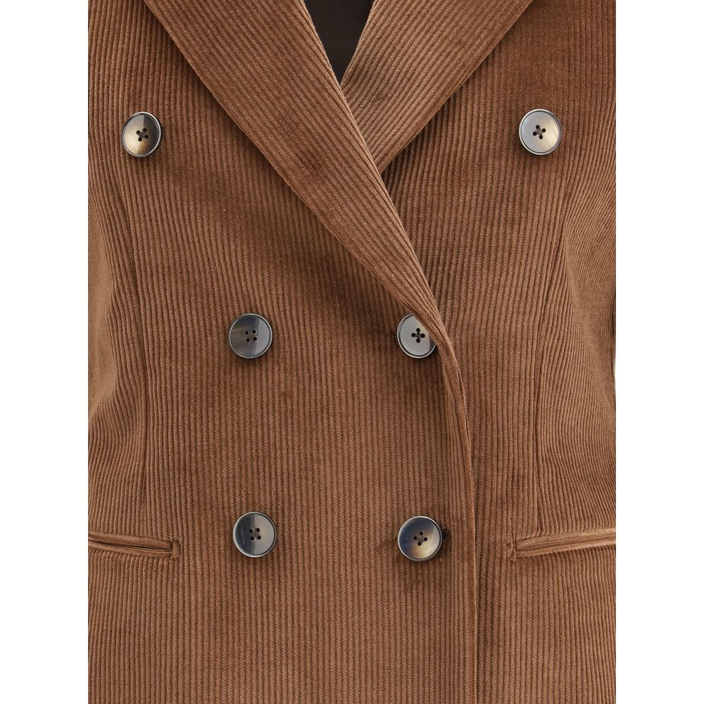Lardini Brown Cotton Blazer