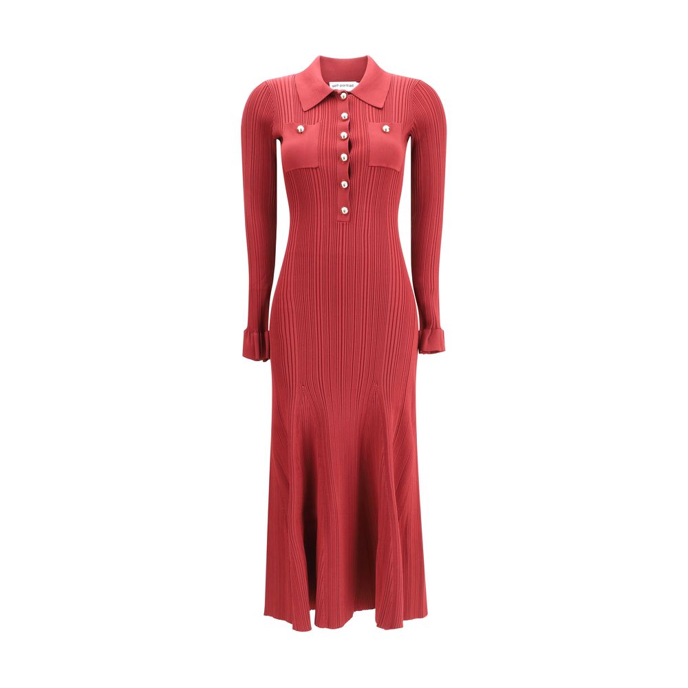 Self-Portrait Red Viscose Casual Dress
