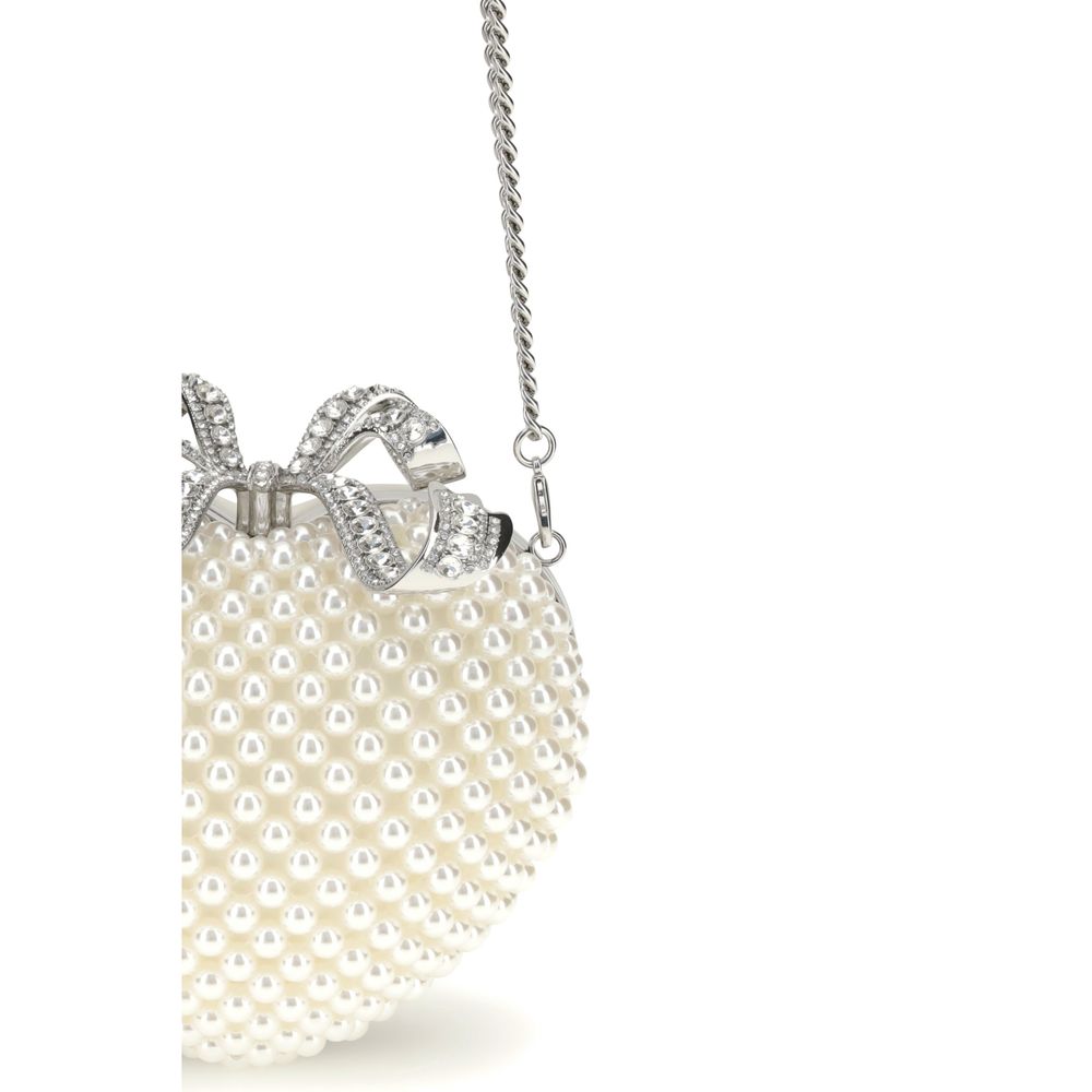 Self-Portrait Pearl Heart Clutch Bag