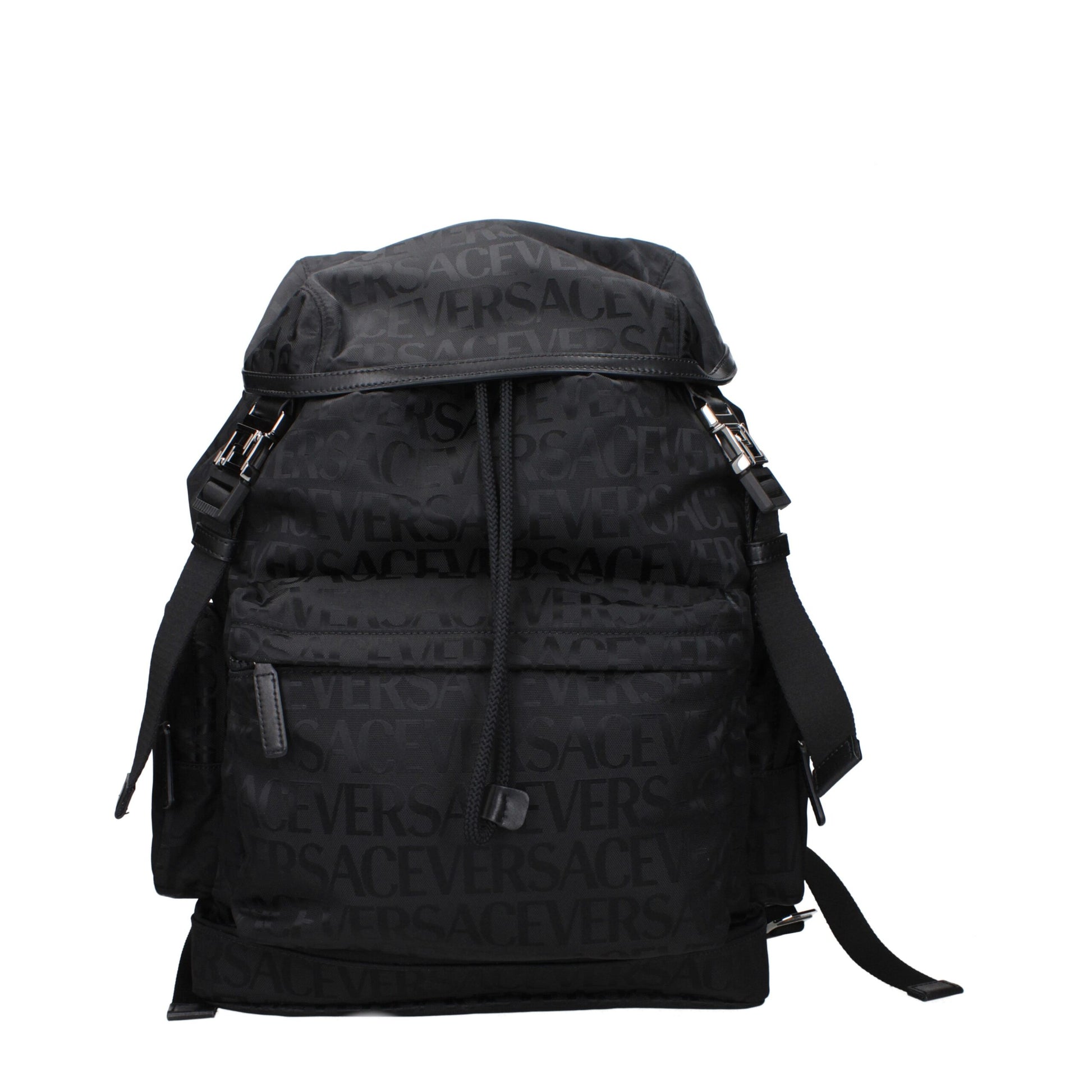 Versace Black Fabric Backpacks