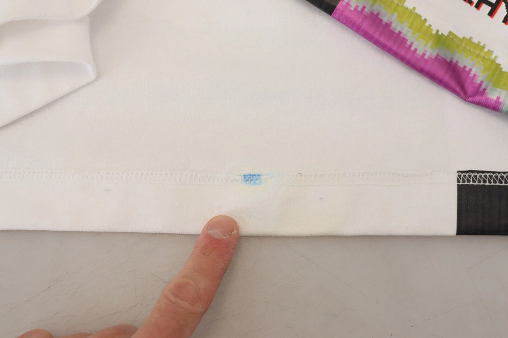 Dolce & Gabbana Multicolor Print Blouse Cotton Tank TV Print T-shirt