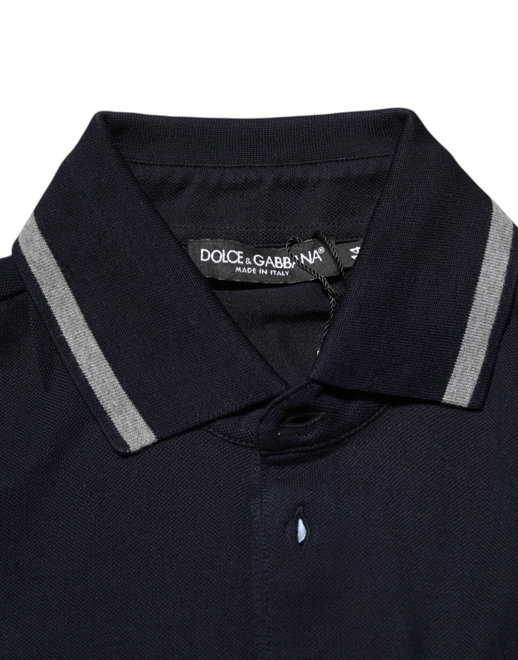 Dolce & Gabbana Navy Blue Cotton Crown Crest Logo Men T-Shirt