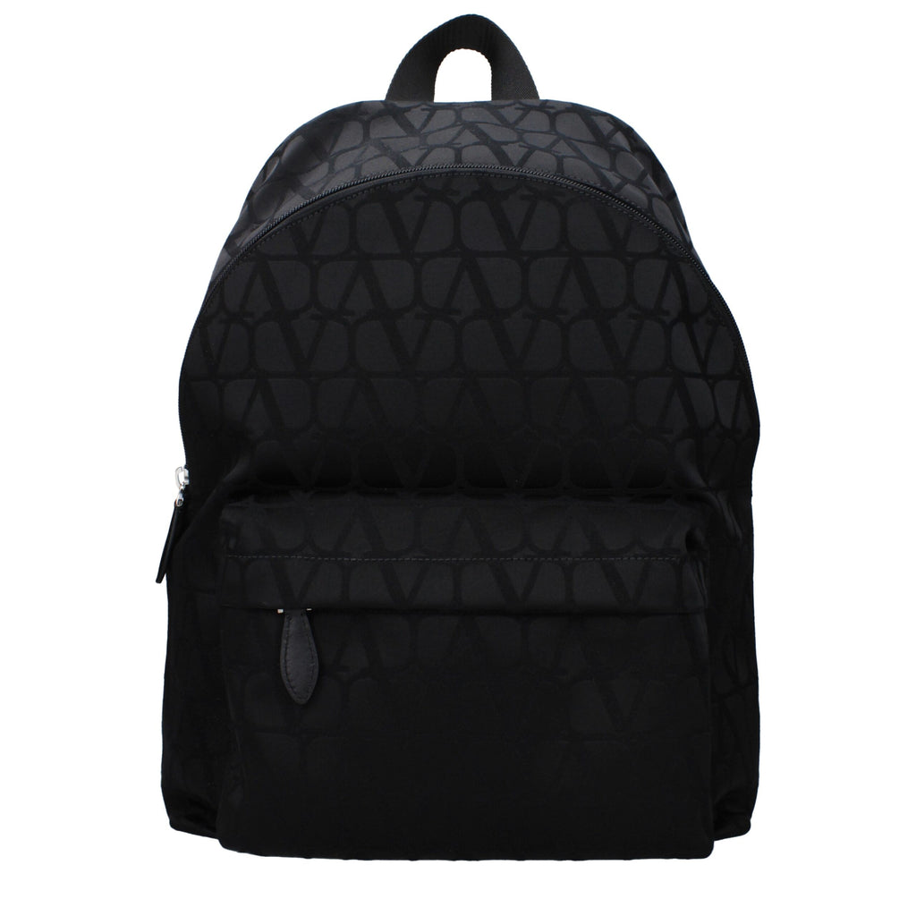 Valentino Garavani Black Fabric Backpacks