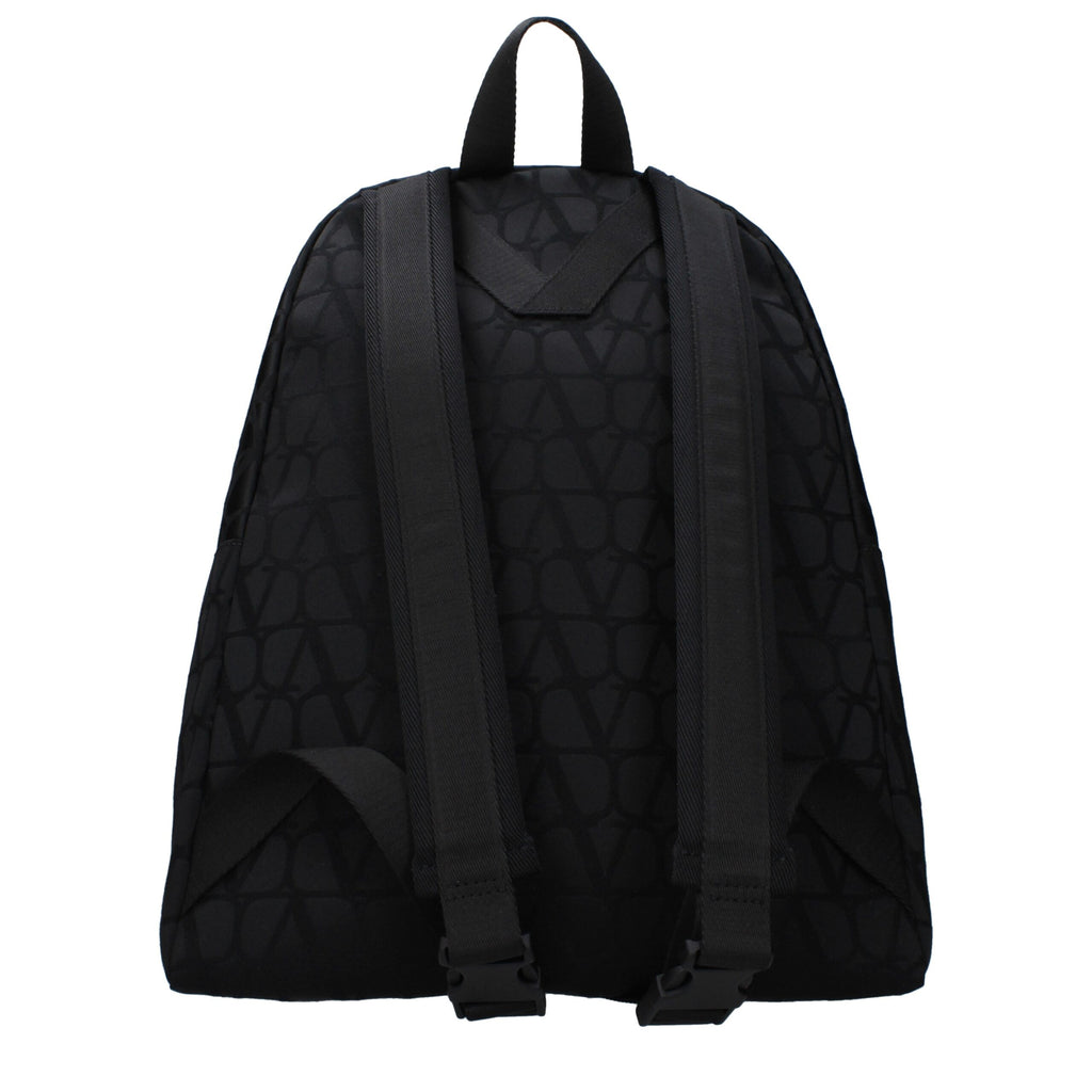 Valentino Garavani Black Fabric Backpacks