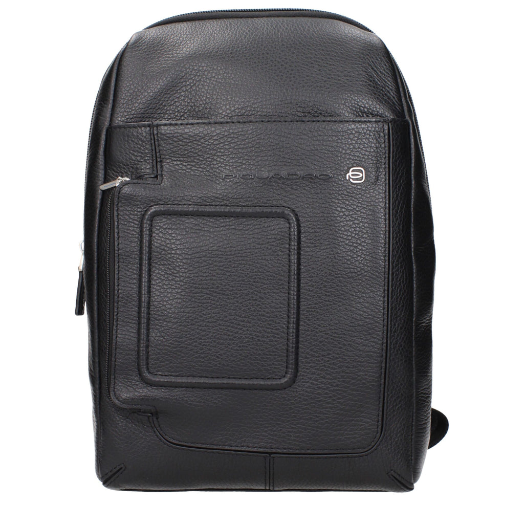 Piquadro Black Leather Crossbody Bag