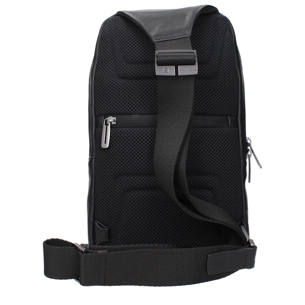 Piquadro Black Leather Crossbody Bag