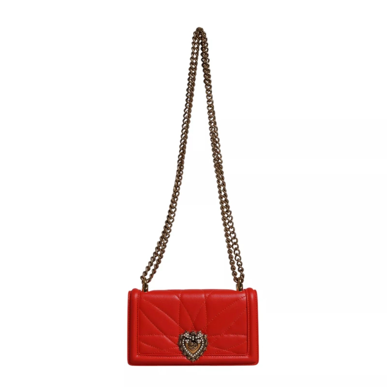 Dolce & Gabbana Red Quilted Devotion Crossbody 11 PRO Phone case bag