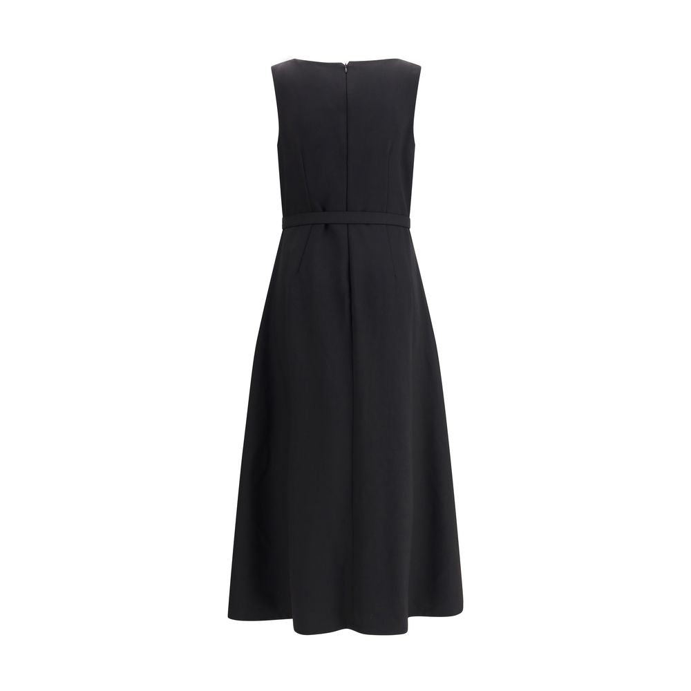 Sara Roka Black Polyester Casual Dress
