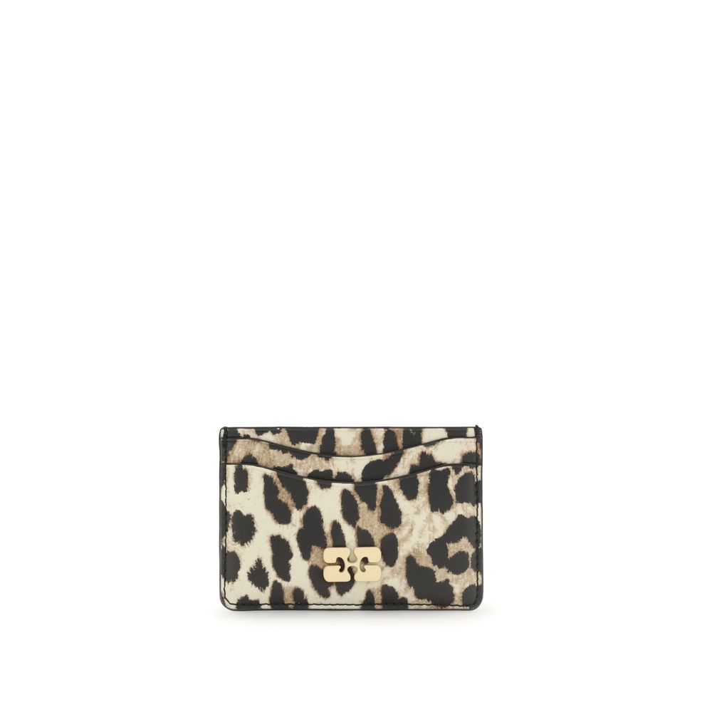 Ganni Leopard Bou Card Holder