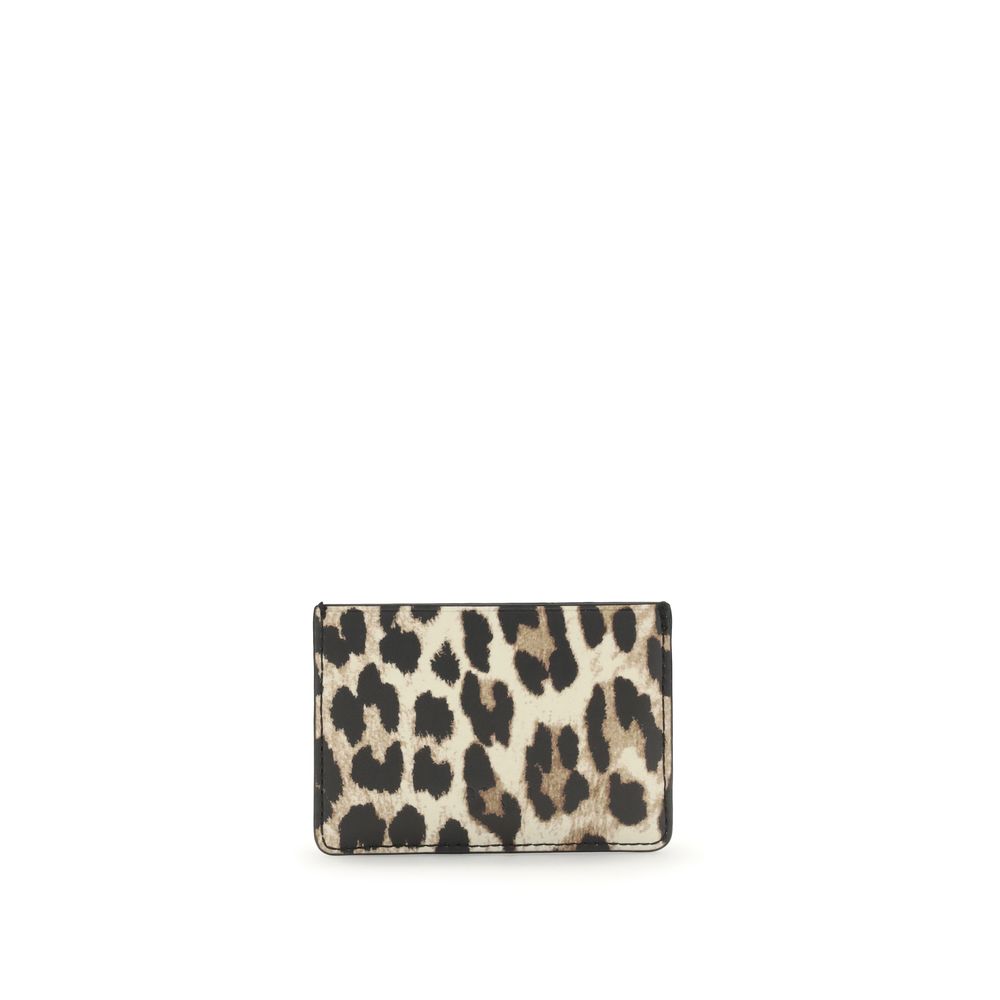 Ganni Leopard Bou Card Holder
