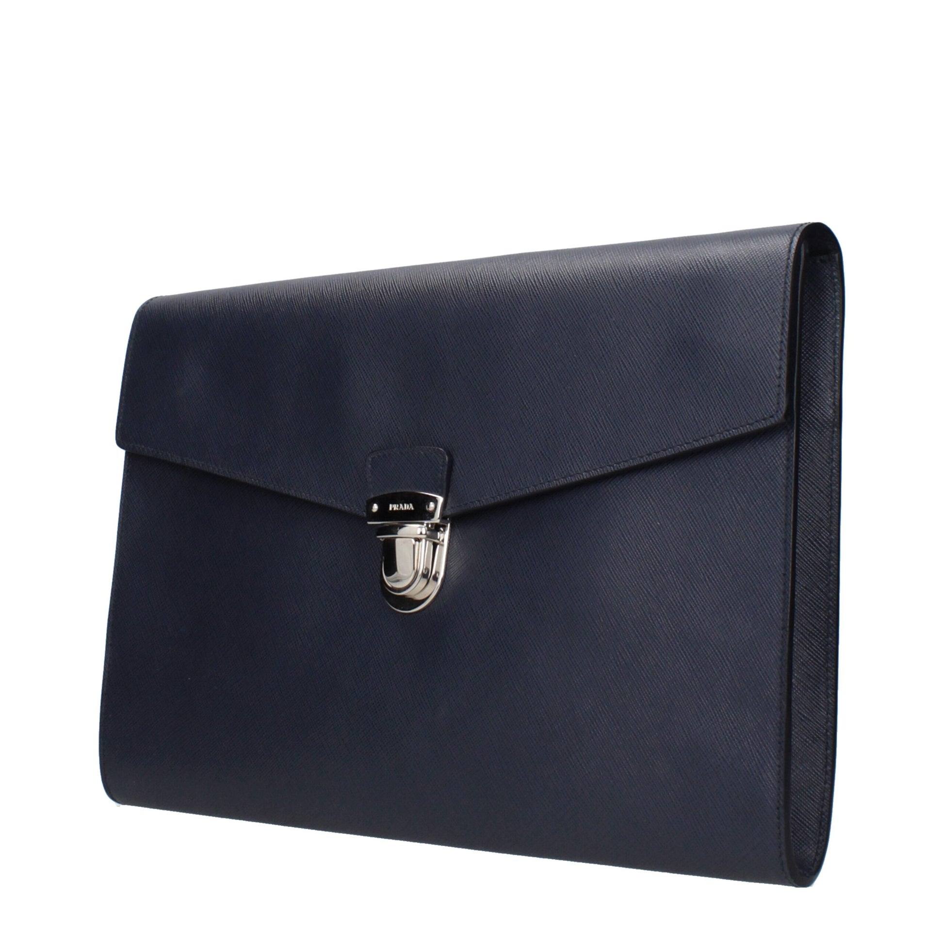 Prada Blue Leather Clutch Bags