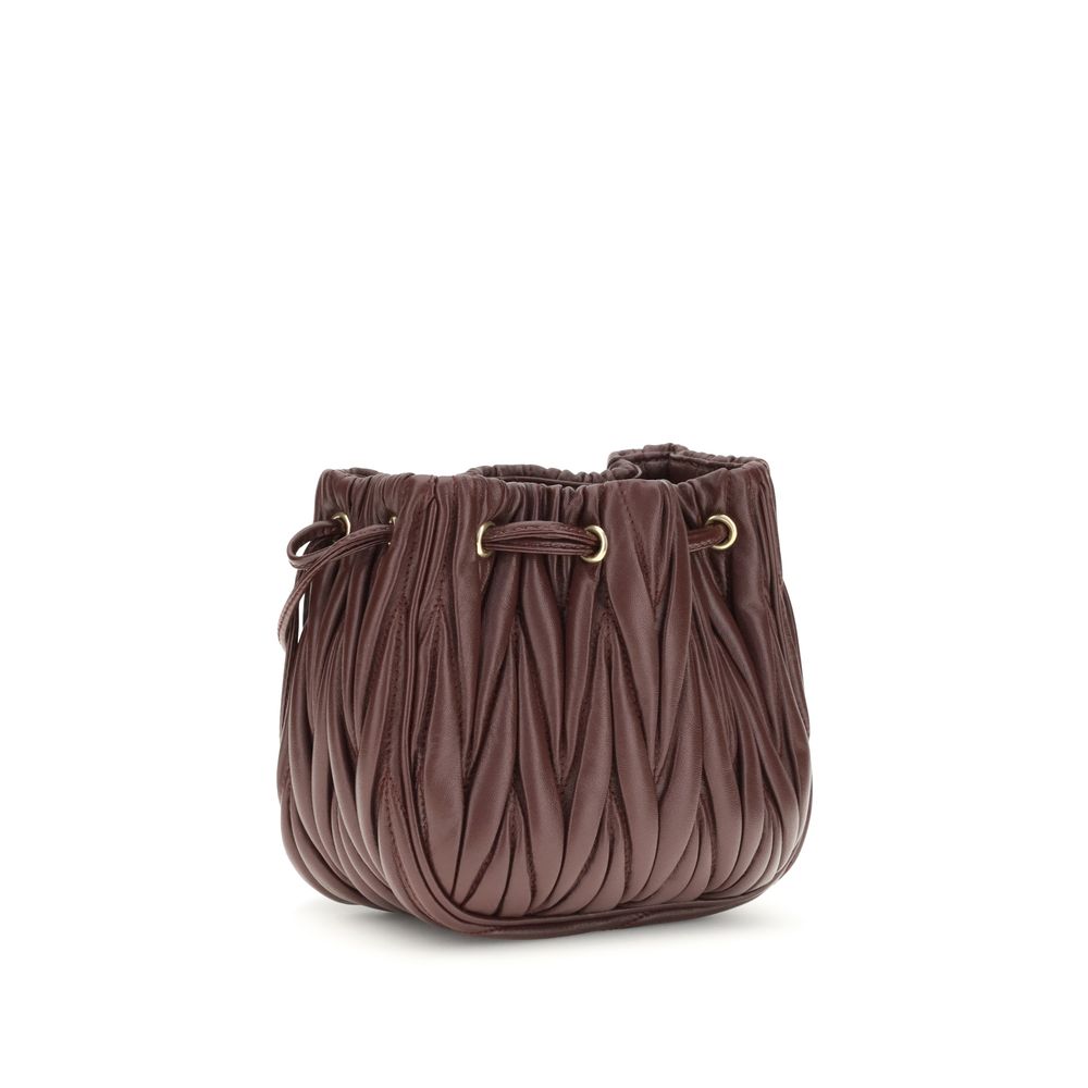 Miu Miu Bordeaux Calf Leather Bos Taurus Clutch Bag