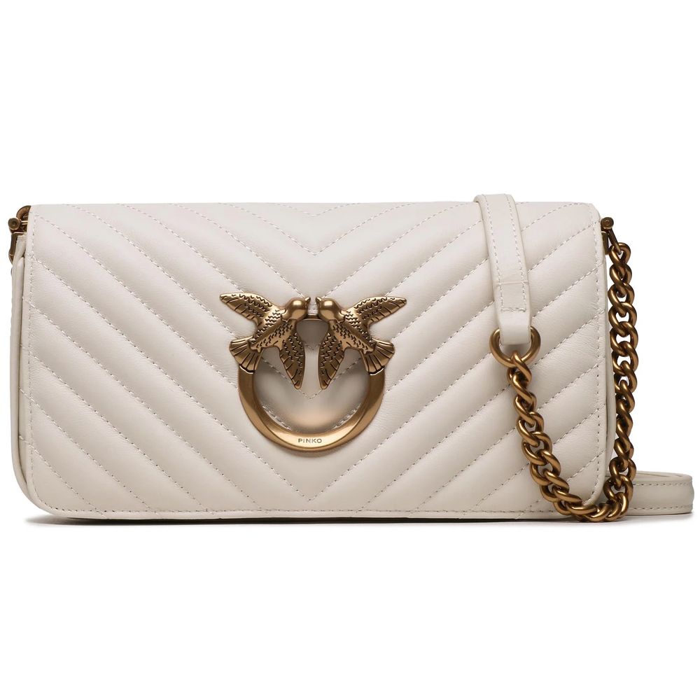 PINKO White Calfskin Women Crossbody Bag