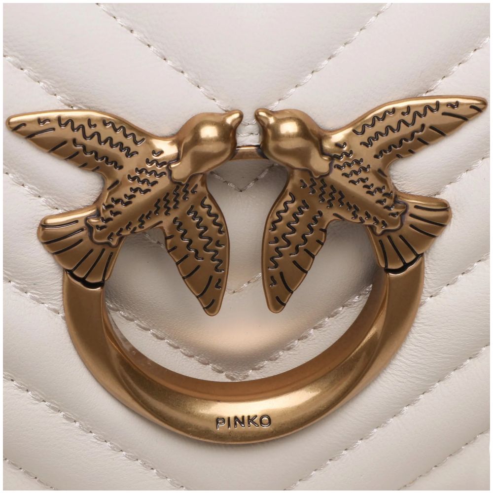 PINKO White Calfskin Women Crossbody Bag