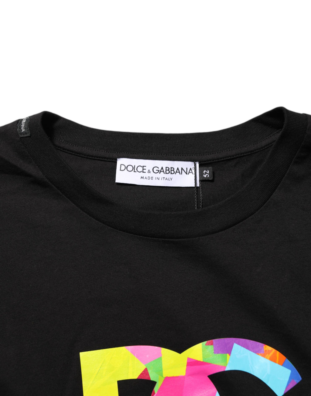 Dolce & Gabbana Black Logo Print Cotton Men Crew Neck T-shirt