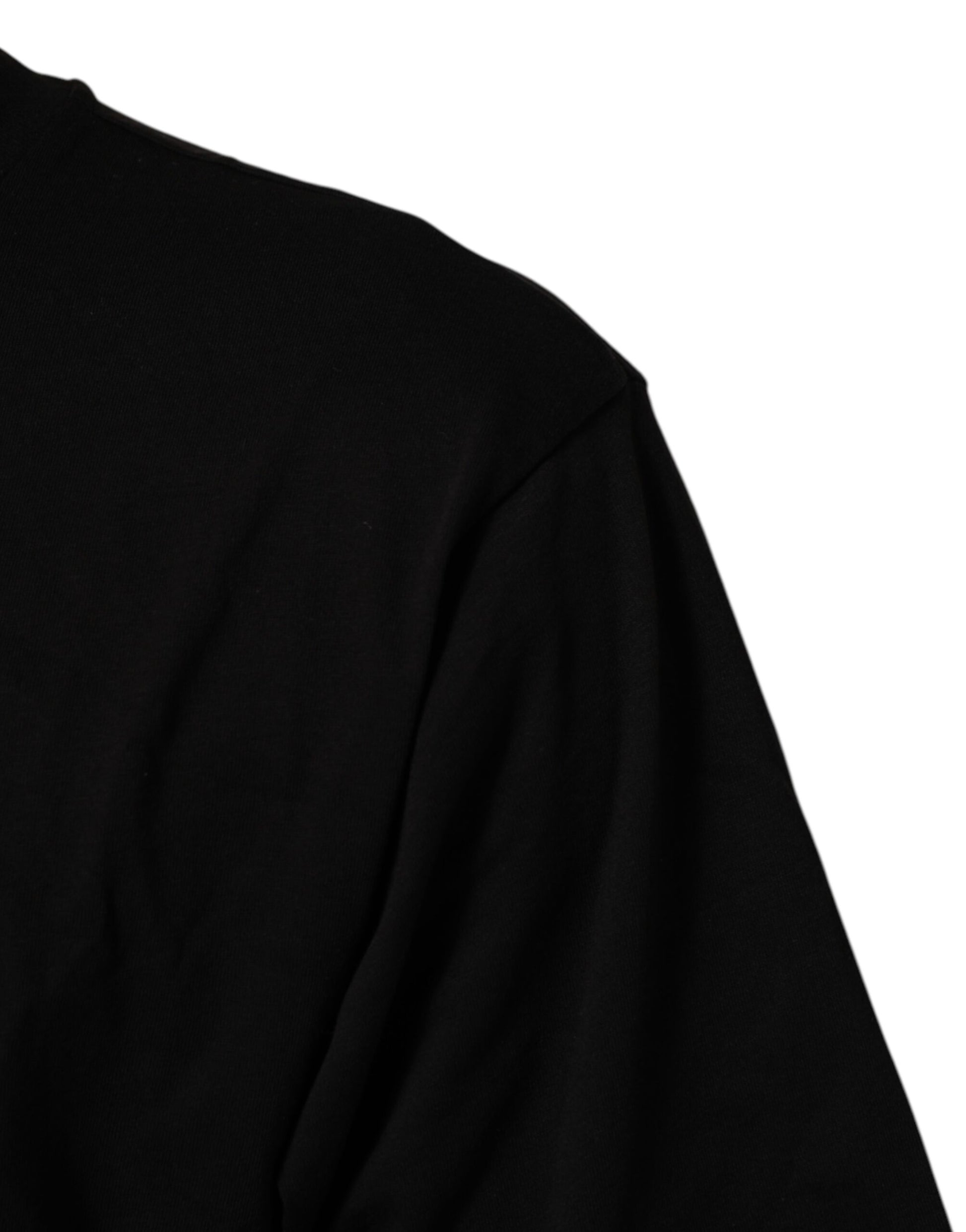 Dolce & Gabbana Black Logo Print Cotton Crew Neck  T-shirt
