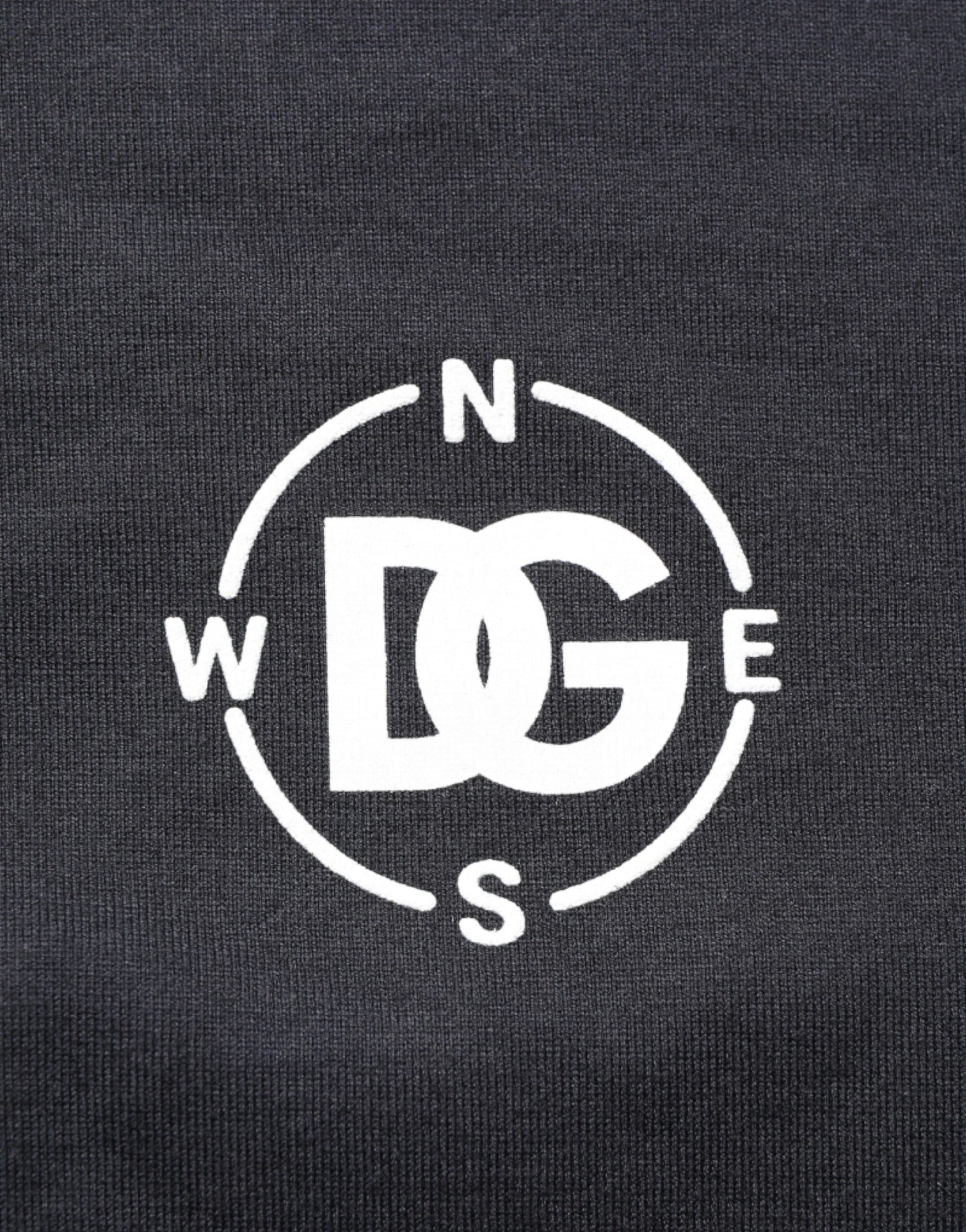 Dolce & Gabbana Black Logo Compass Cotton Crew Neck T-shirt